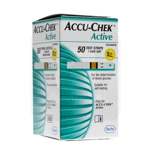 ACCU-CHEK ACTIVE VERESUHKRU TESTRIBAD N50