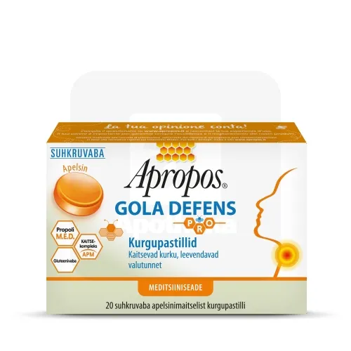 APROPOS GOLA DEFENS PASTILLID APELSIN N20