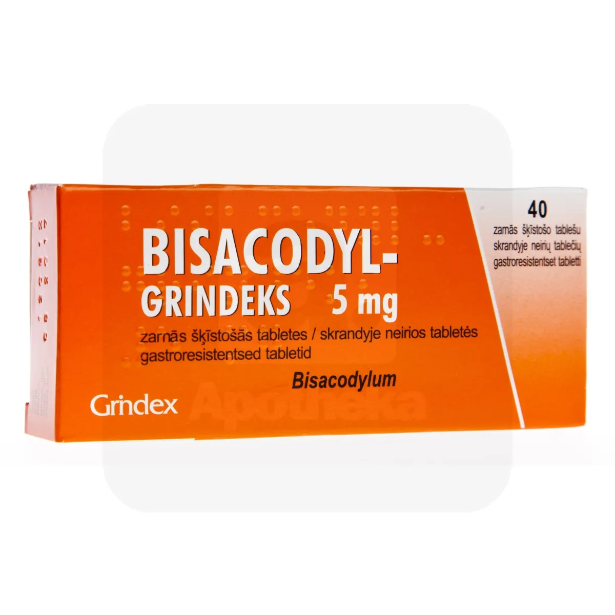 BISACODYL-GRINDEKS GASTRORESIST TBL 5MG N40 - Tootepilt