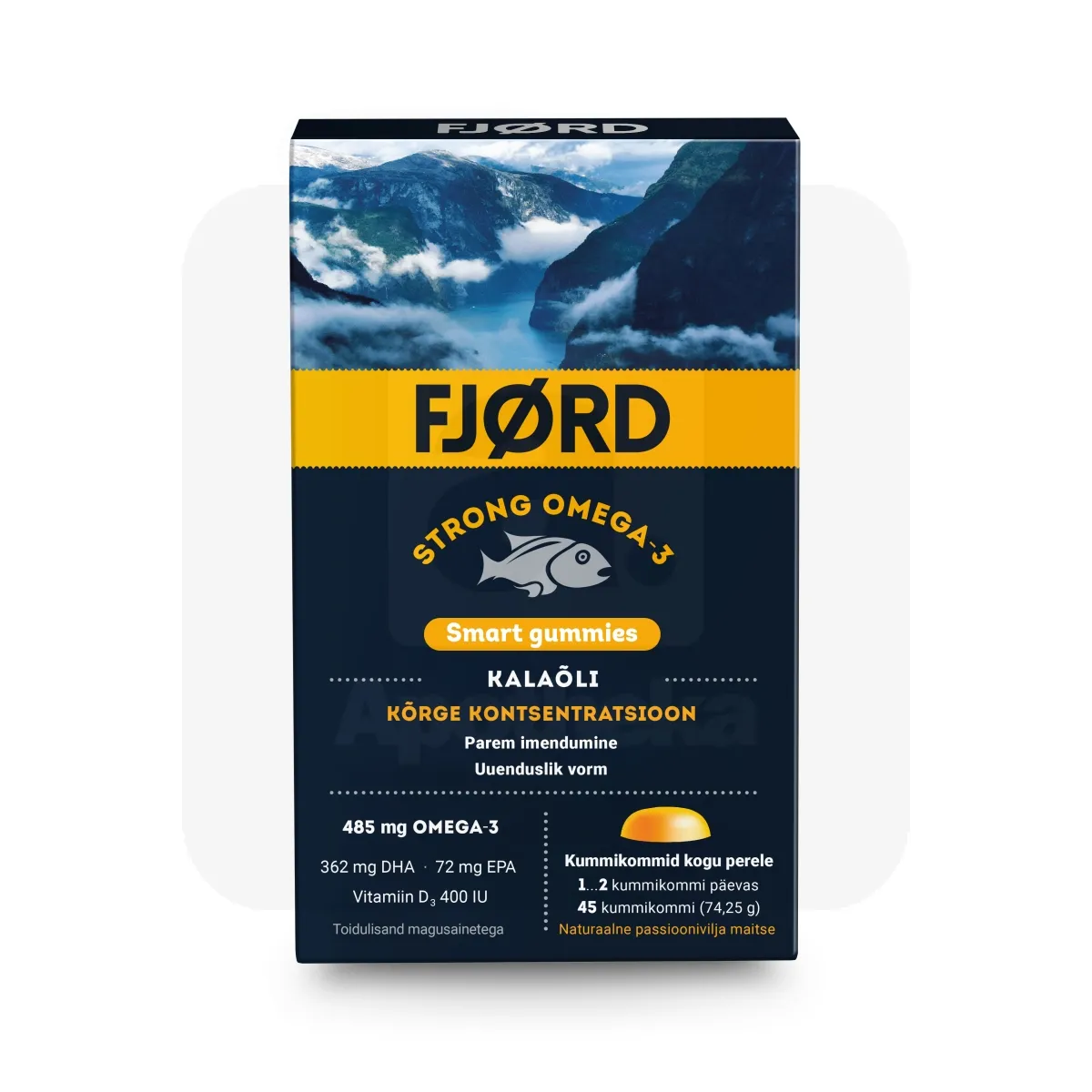FJORD STRONG KALAÕLI OMEGA-3 KUMMIKOMMID N45 - Tootepilt