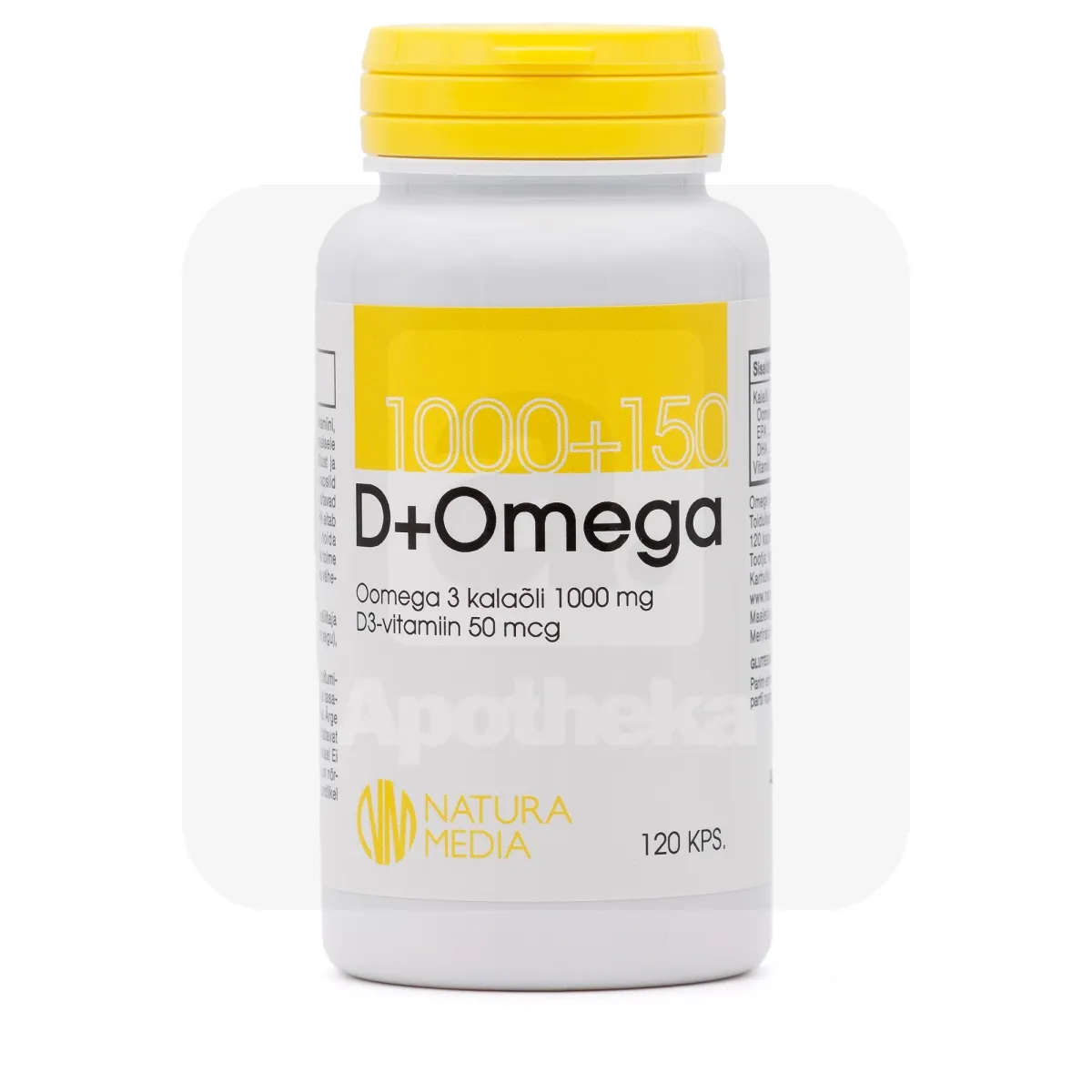 OMEGA-3 1000MG+ VITAMIIN D3 50MCG KAPSLID N120 - Tootepilt