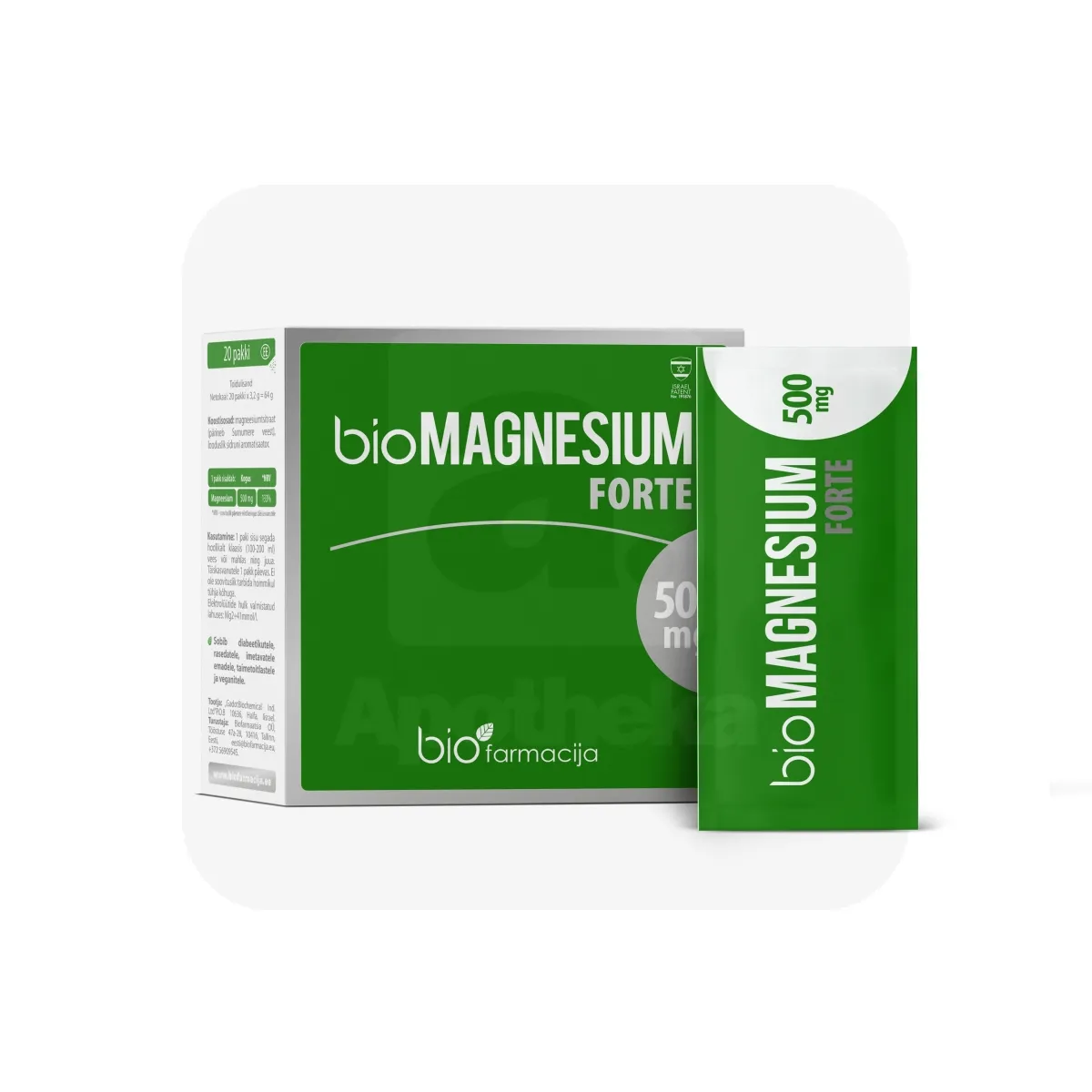 BIO MAGNEESIUM FORTE 500MG PULBER N20 - Tootepilt