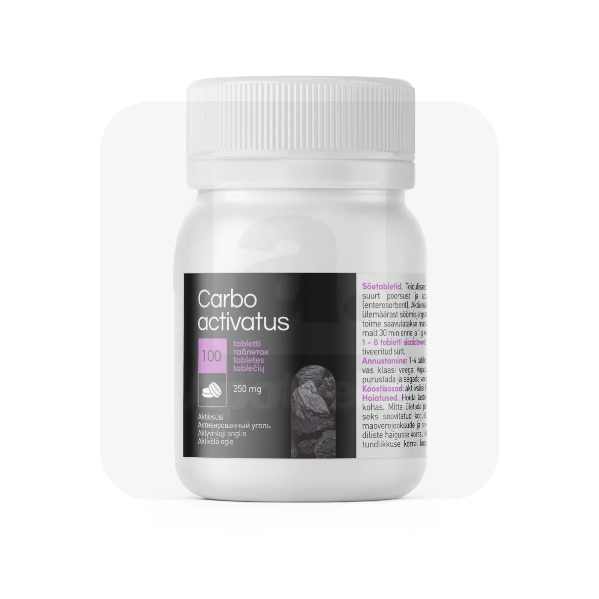 SÖETABLETID (CARBO ACTIVATUS) 250MG N100 (PAIRA) - Tootepilt