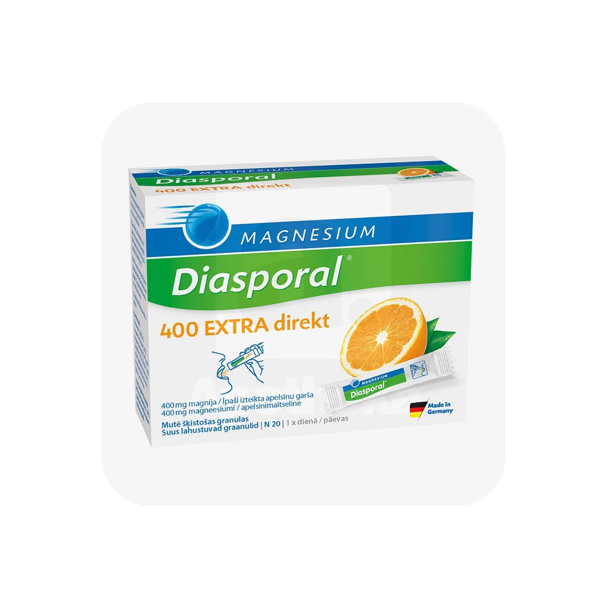 MAGNESIUM-DIASPORAL 400 EXTRA DIREKT GRAANULID N20 - Tootepilt