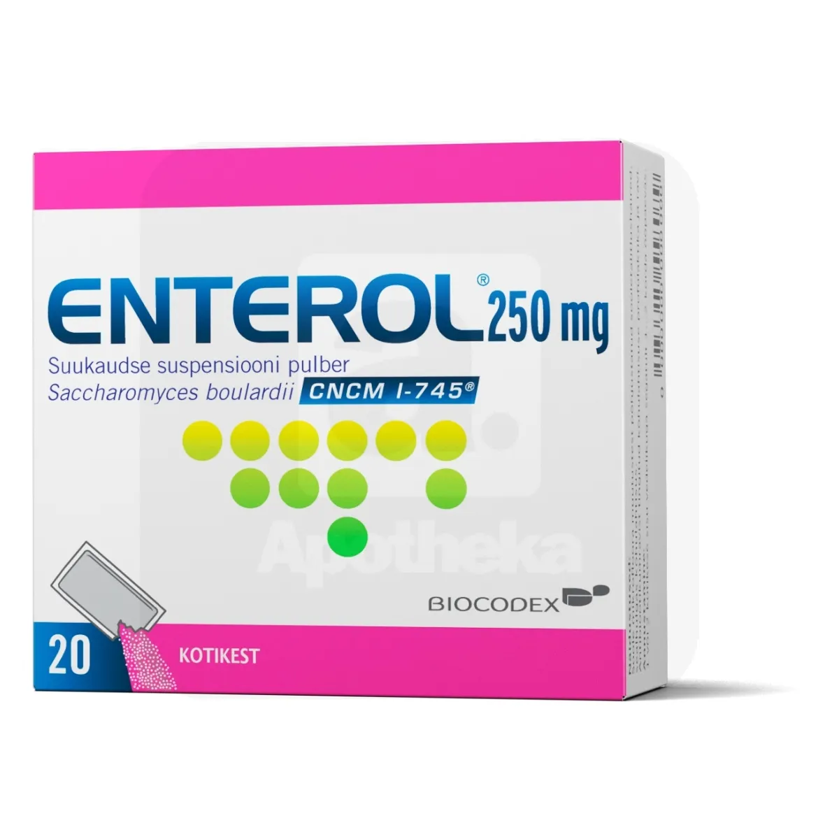 ENTEROL SUUKAUDSE SUSPENSIOONI PULBER 250MG N20 - Tootepilt