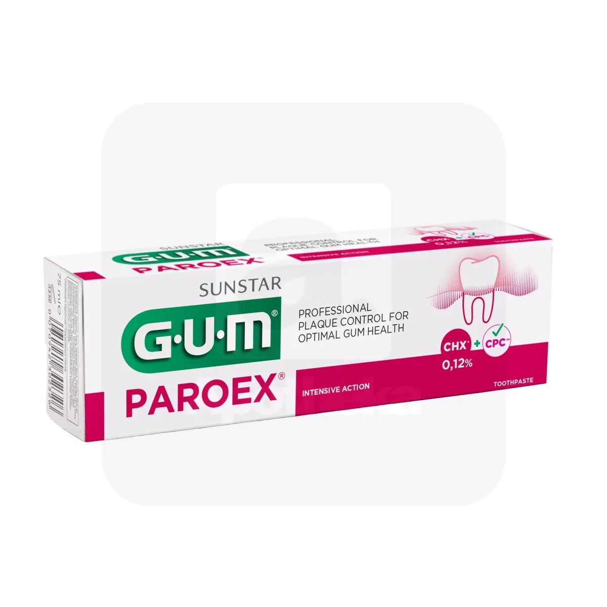 GUM GEEL-HAMBAPASTA PAROEX 0,12% KLOORHEKSIDIINIGA 75ML - Tootepilt