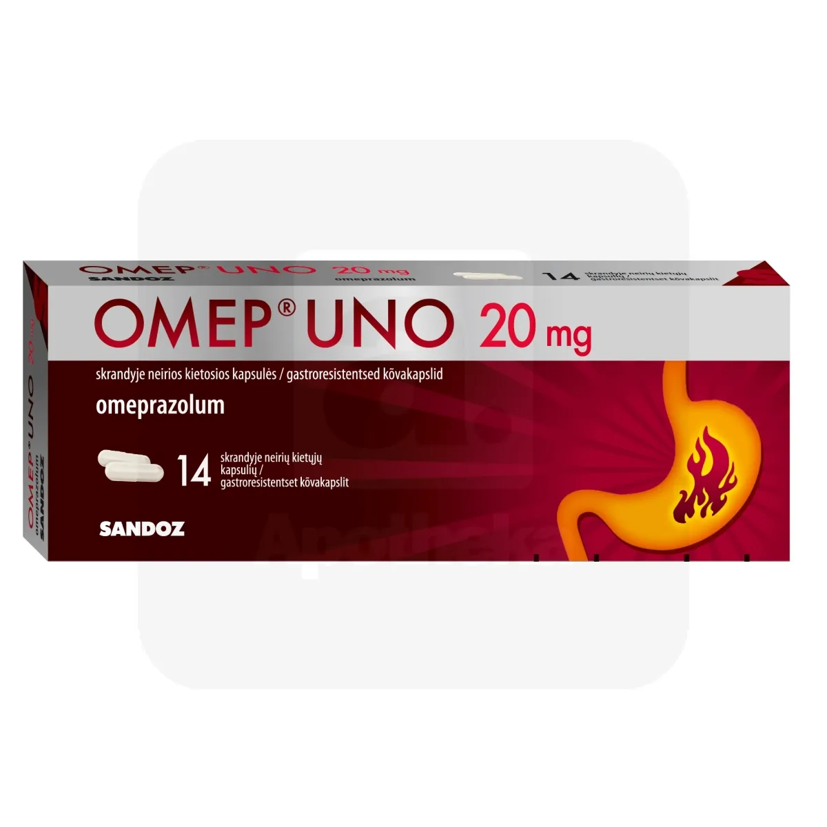 OMEP UNO GASTRORESIST KAPSEL 20MG N14 - Tootepilt
