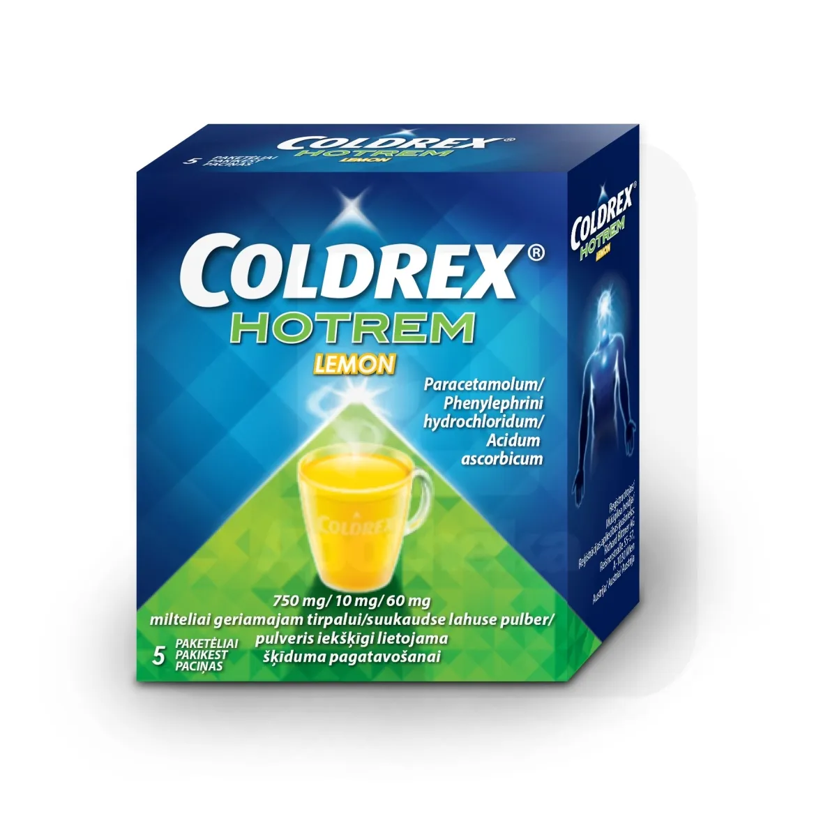 COLDREX HOTREM LEMON 750+10+60MG N5 SUUKAUDSE LAH PLV - Tootepilt