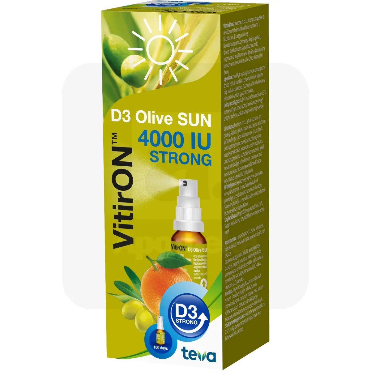 VITIRON D3 OLIVE SUN SPREI 4000IU 10ML - Tootepilt