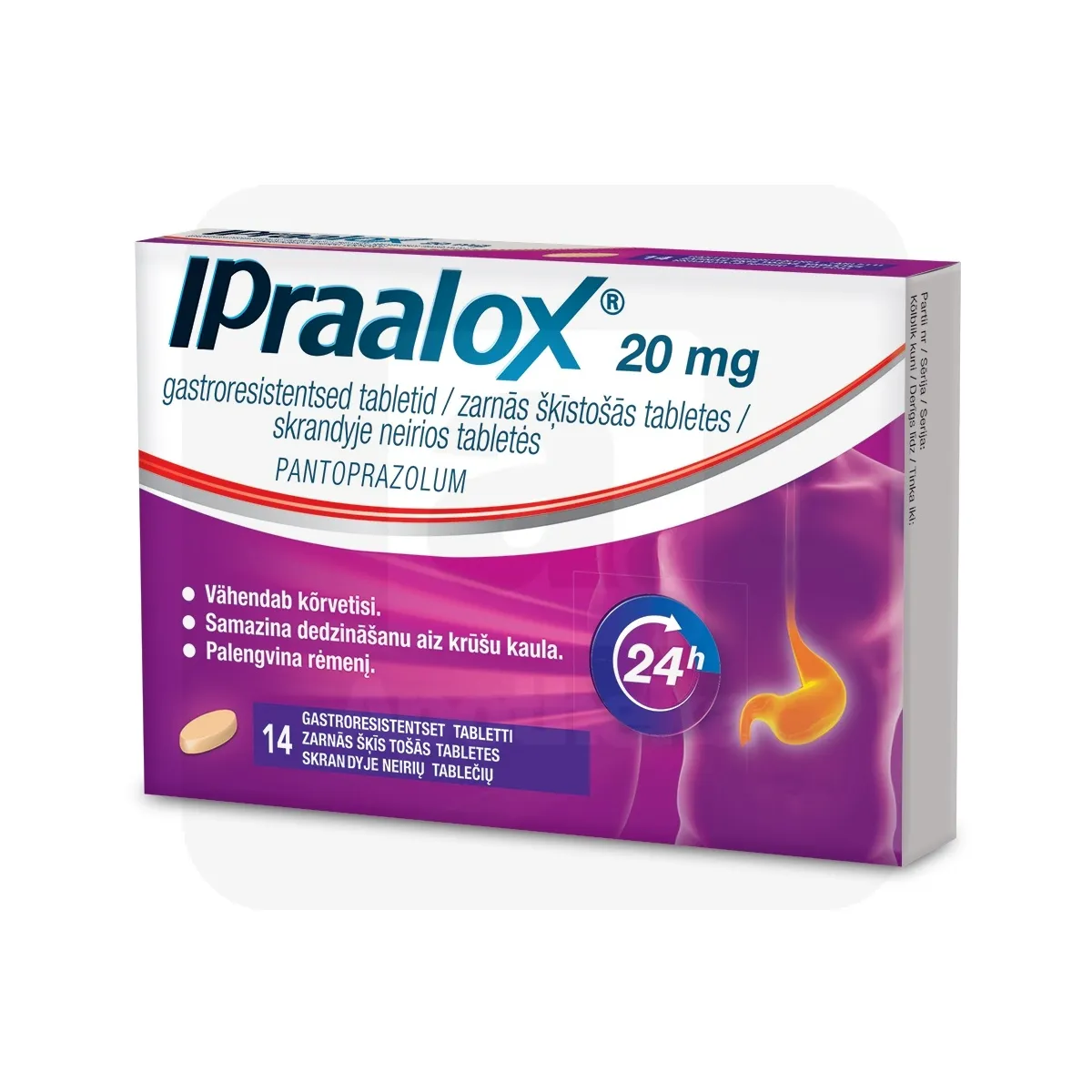 IPRAALOX GASTRORESISTENTNE TBL 20MG N14 - Tootepilt