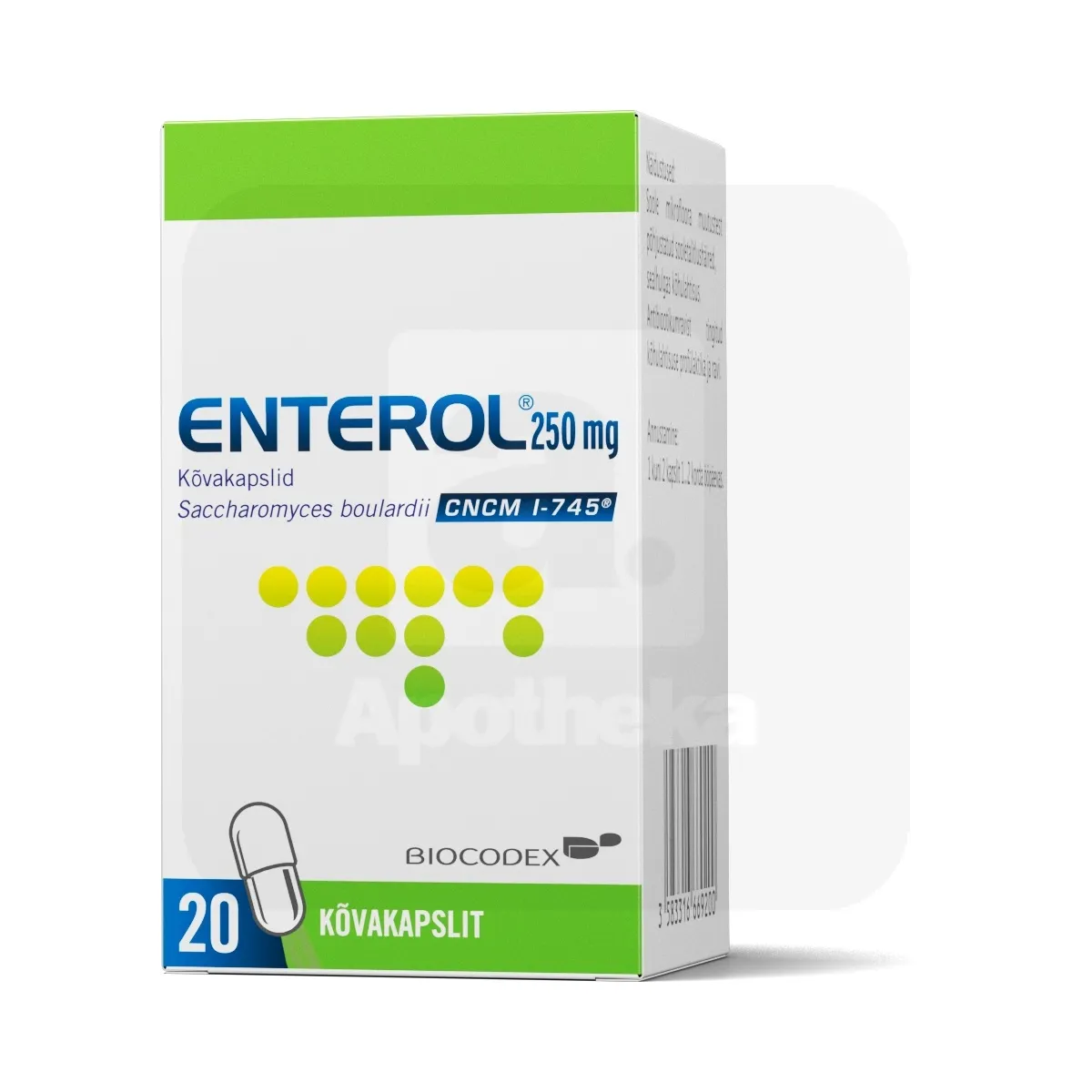 ENTEROL CAPS 250MG N20 - Tootepilt