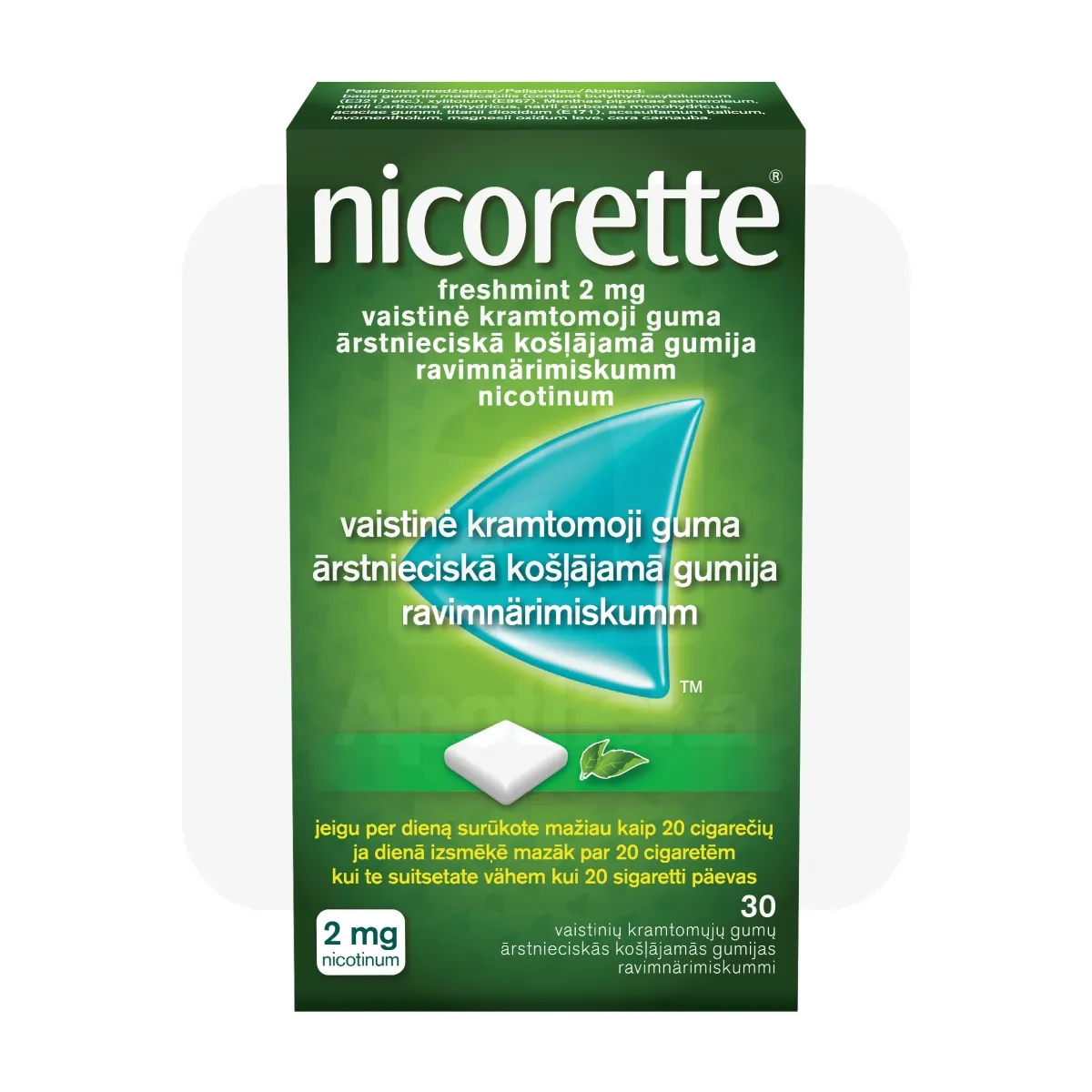 NICORETTE FRESHMINT NÄRIMISKUMM 2MG N30 - Tootepilt