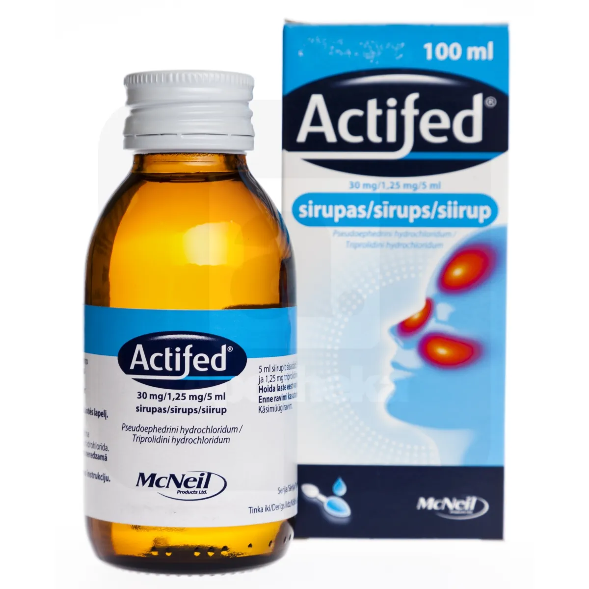 ACTIFED SIIRUP 6MG+0,25MG/ML 100ML - Tootepilt