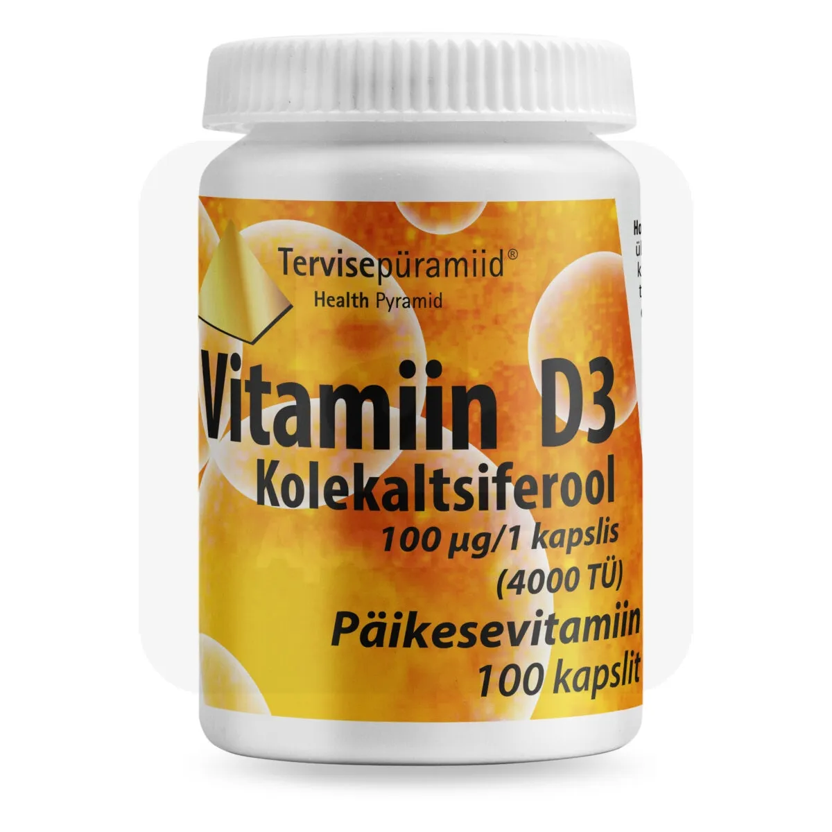 TERVISEPÜRAMIID VITAMIIN D3 KAPSLID 100MCG N100 - Tootepilt