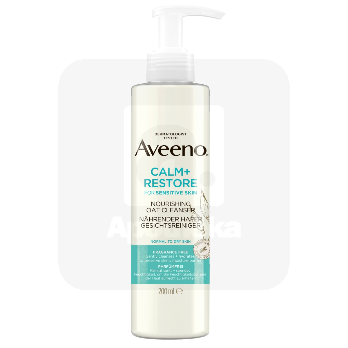 AVEENO CALM+RESTORE NÄOPUHASTUSGEEL 200ML - Tootepilt