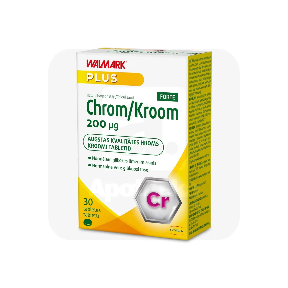 WALMARK KROOM TBL FORTE 200MCG N30 - Tootepilt