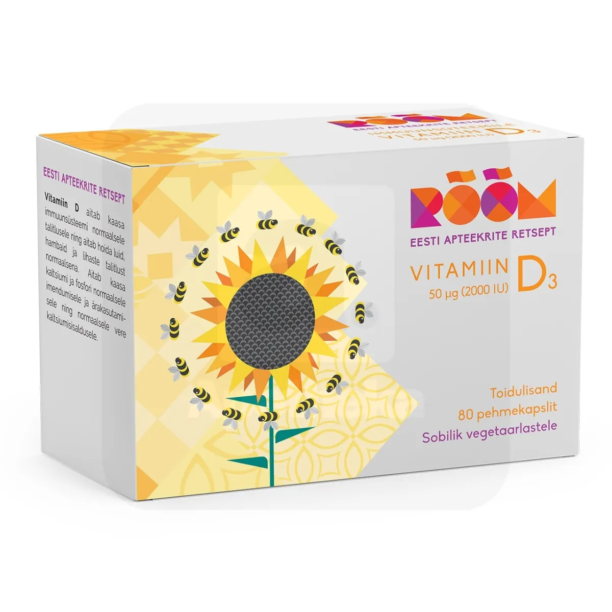 RÕÕM VITAMIIN D3 50MCG KAPSLID N80 - Tootepilt