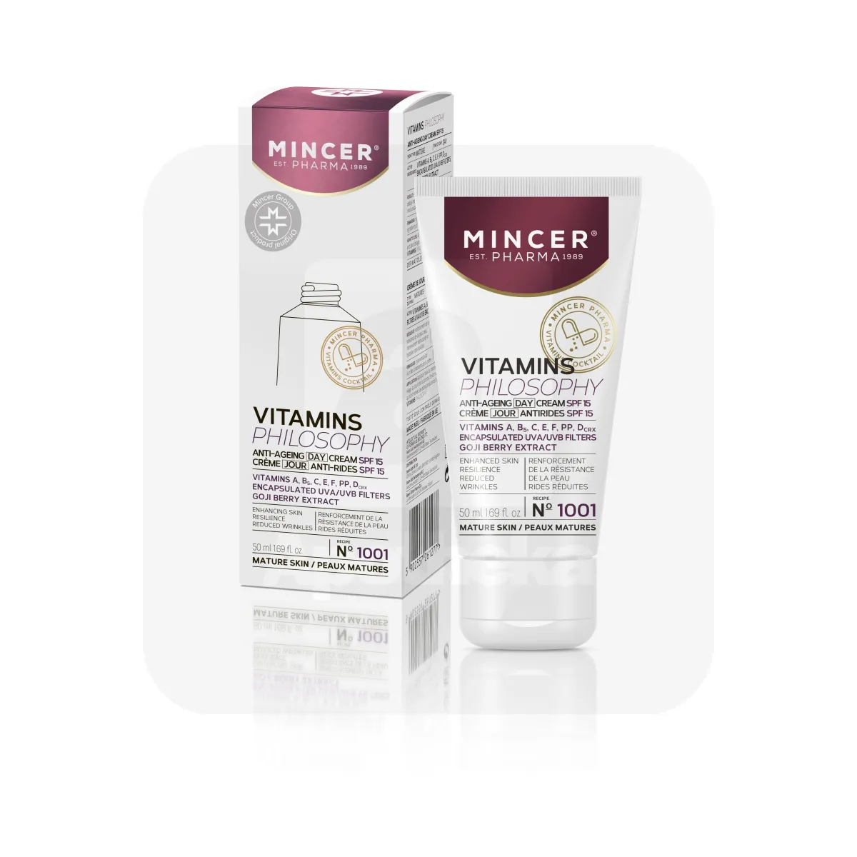 MINCER PHARMA VITAMINS PHILOSOPHY PÄEVAKREEM SPF15 50ML - Tootepilt