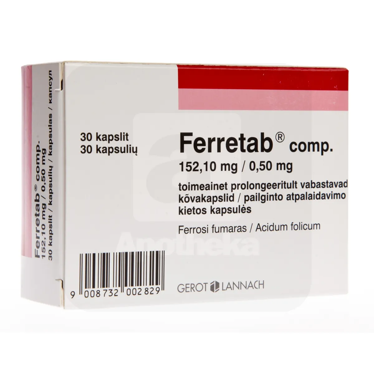 FERRETAB COMP PROLONG CAPS 152,1MG+0,5MG N30 - Tootepilt