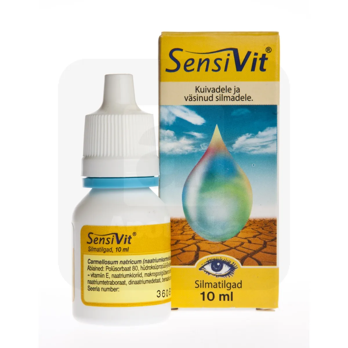 SENSIVIT SILMATILGAD 10ML KUIVADELE VÄSINUD SILMADELE - Tootepilt