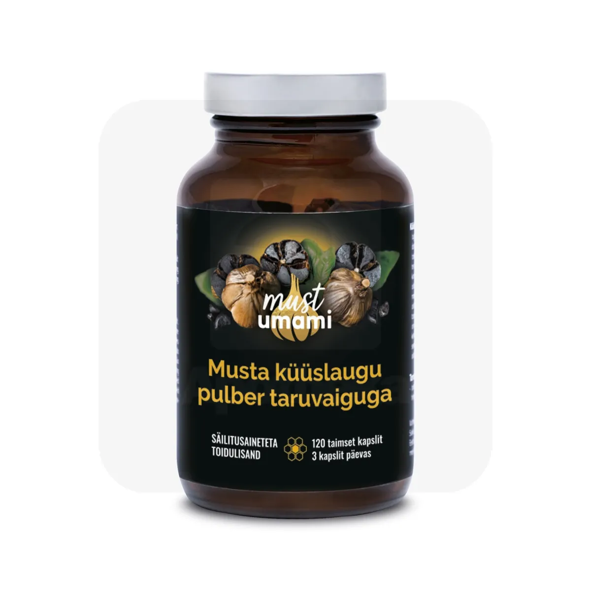 MUST KÜÜSLAUK TARUVAIGUGA KAPSLID N120 (60G) - Tootepilt