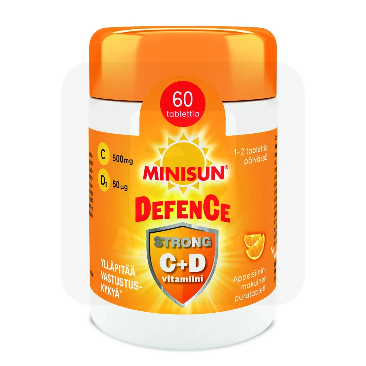 MINISUN DEFENCE STRONG C+D3 VITAMIIN N60 NÄRIMISTBL - Tootepilt