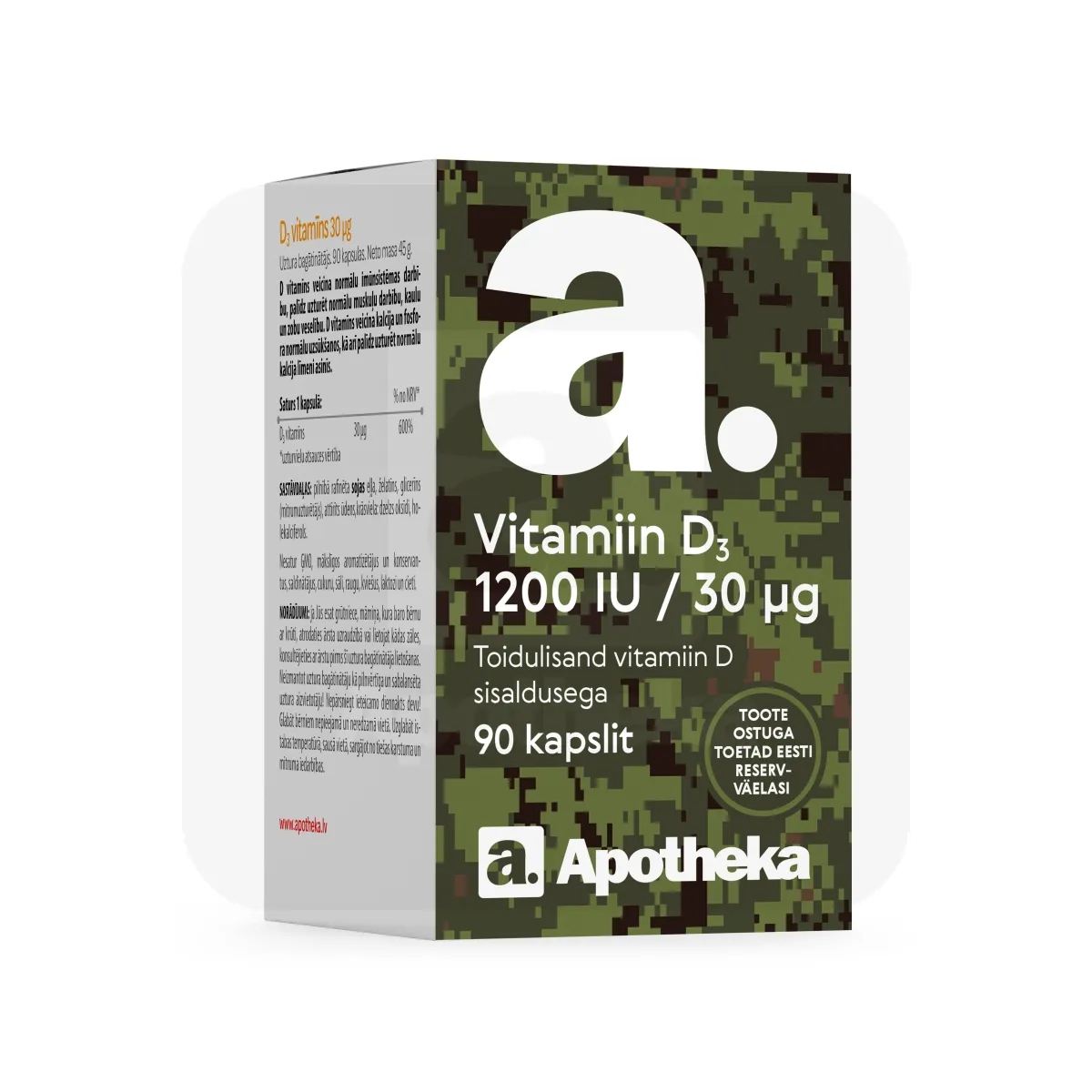 A. VITAMIIN D3 KAPSLID 30MCG N90 - Tootepilt 1