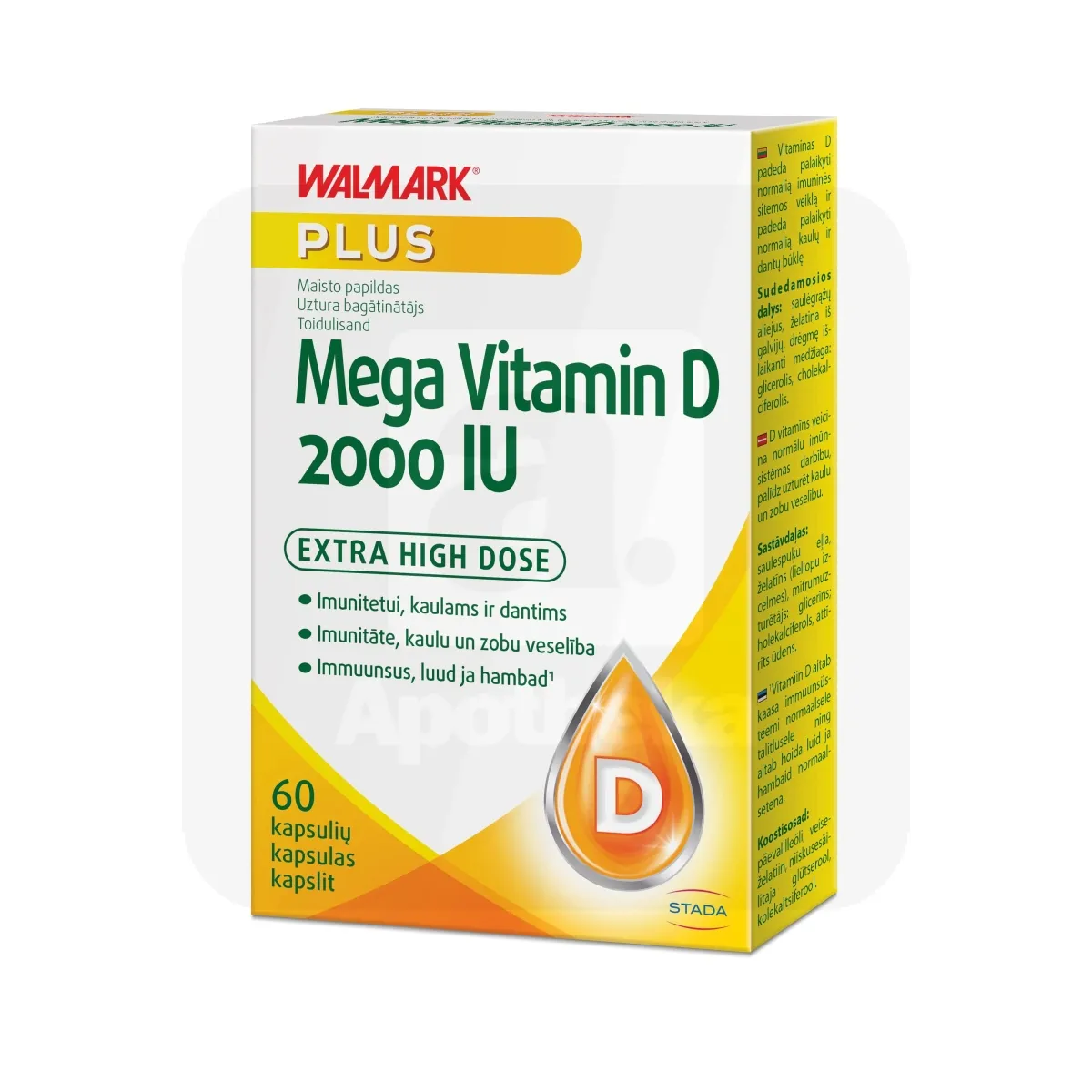 WALMARK MEGA VITAMIN D 2000IU KAPSLID N60 - Tootepilt