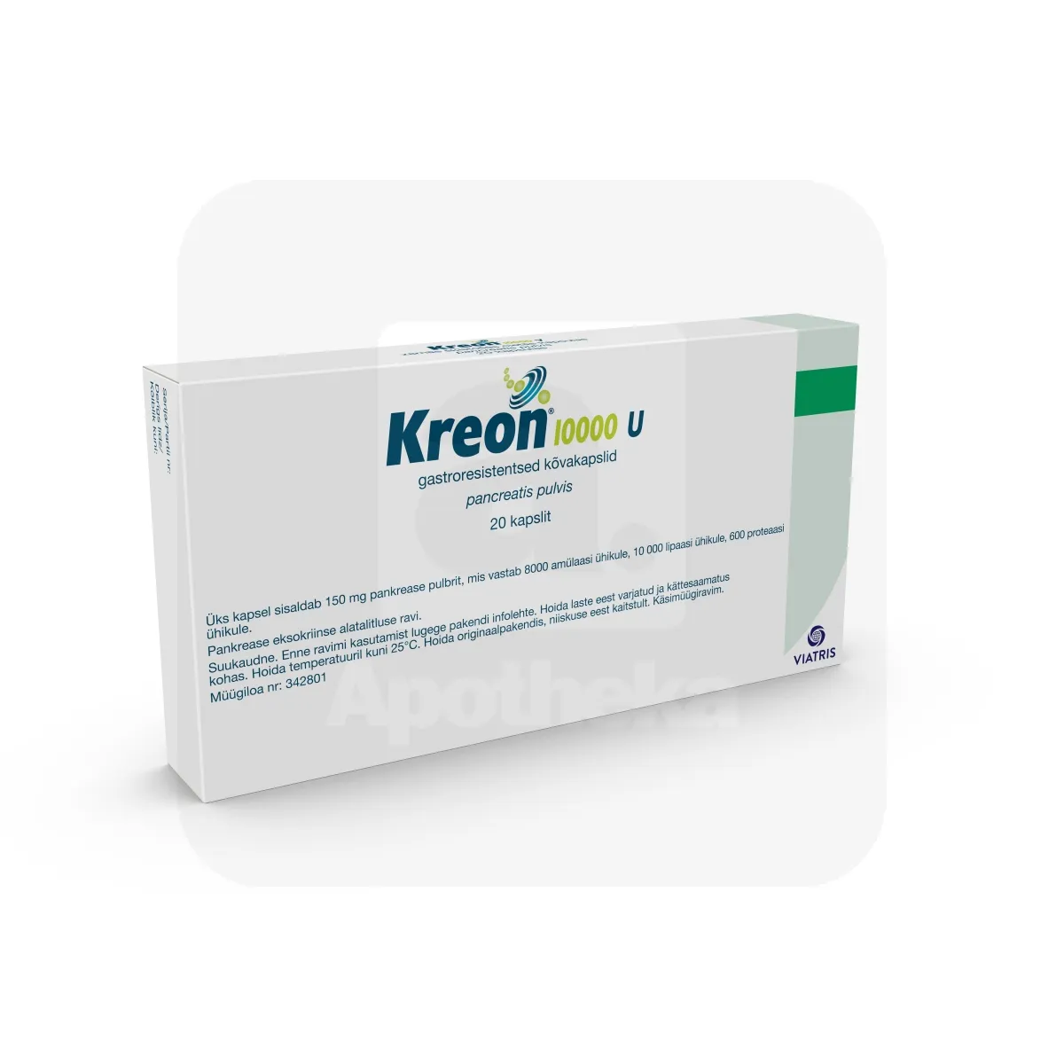 KREON 10000U 10000+8000+600TÜ N20 GASTRORESISTENTNE KAPS - Tootepilt
