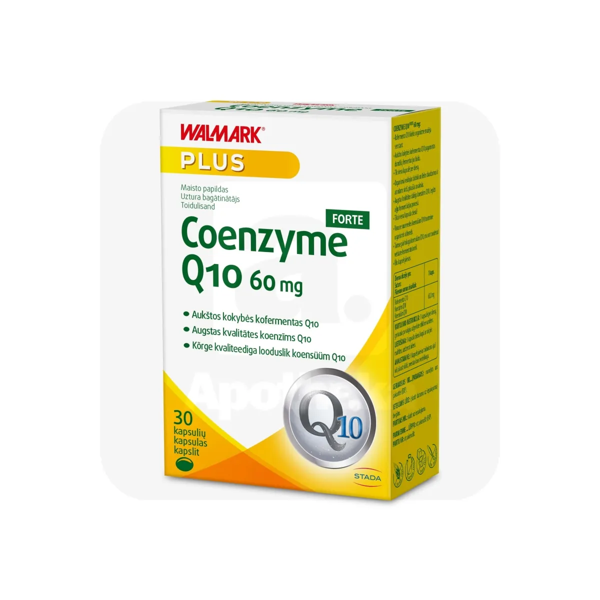 WALMARK KOENSÜÜM Q10 FORTE 60MG KAPSLID N30 - Tootepilt