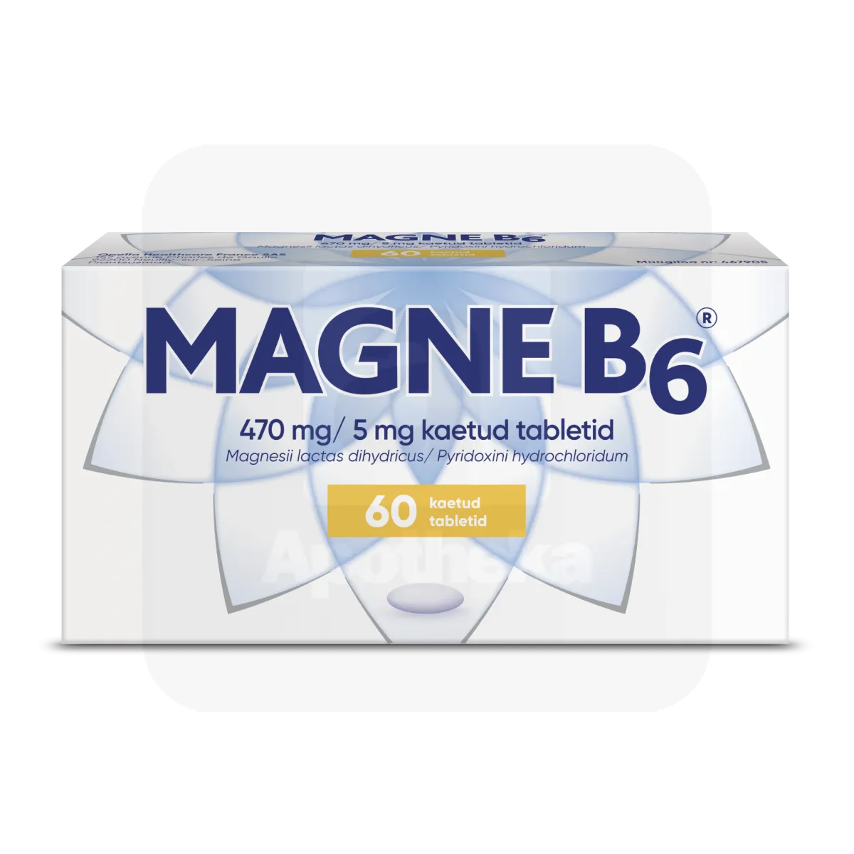 MAGNE B6 KAETUD TBL 5MG+470MG N60 - Tootepilt 1