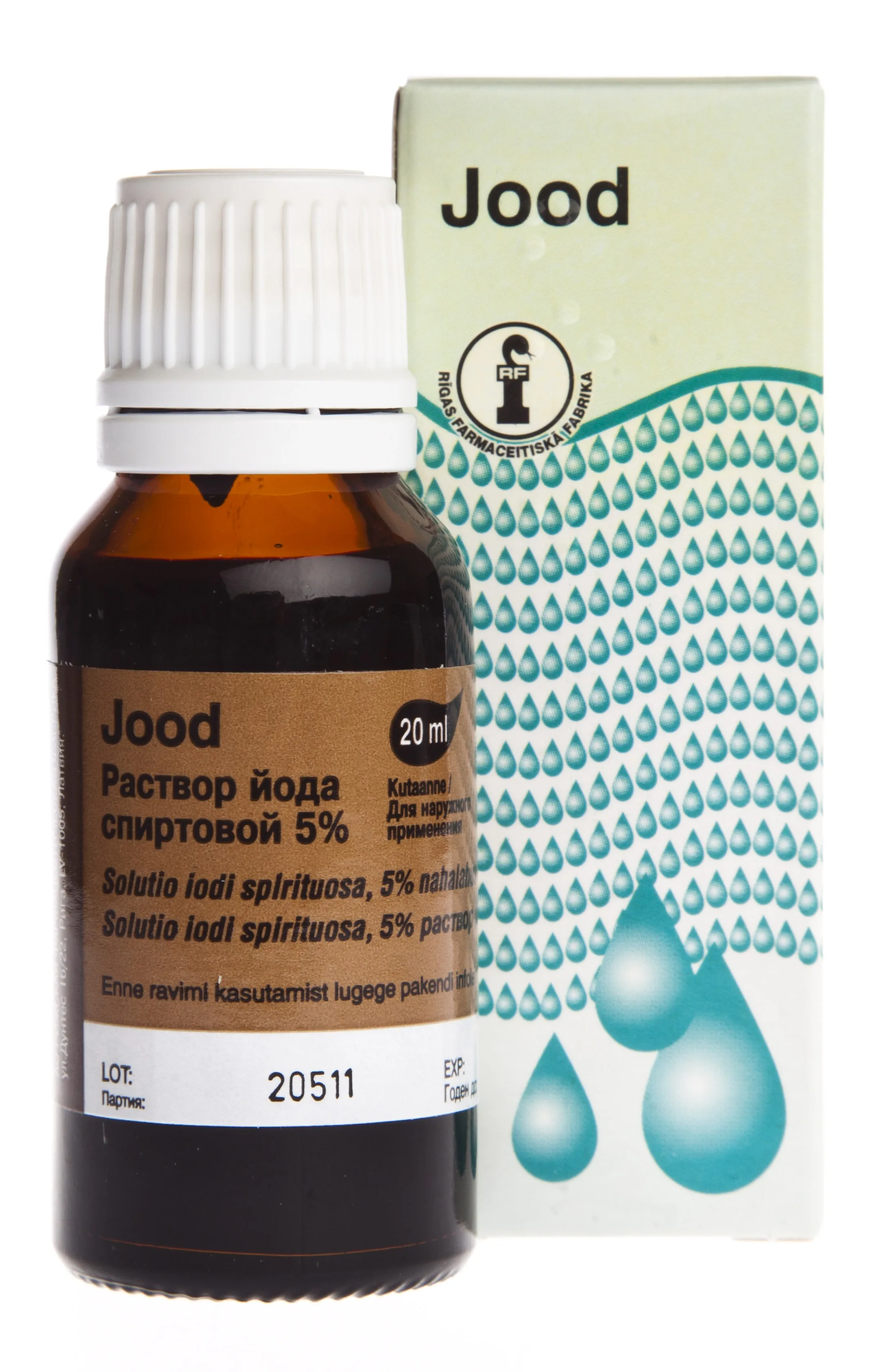 IODI SOLUTIO SPIRITUOSA NAHALAHUS 50MG/ML 20ML - Tootepilt 