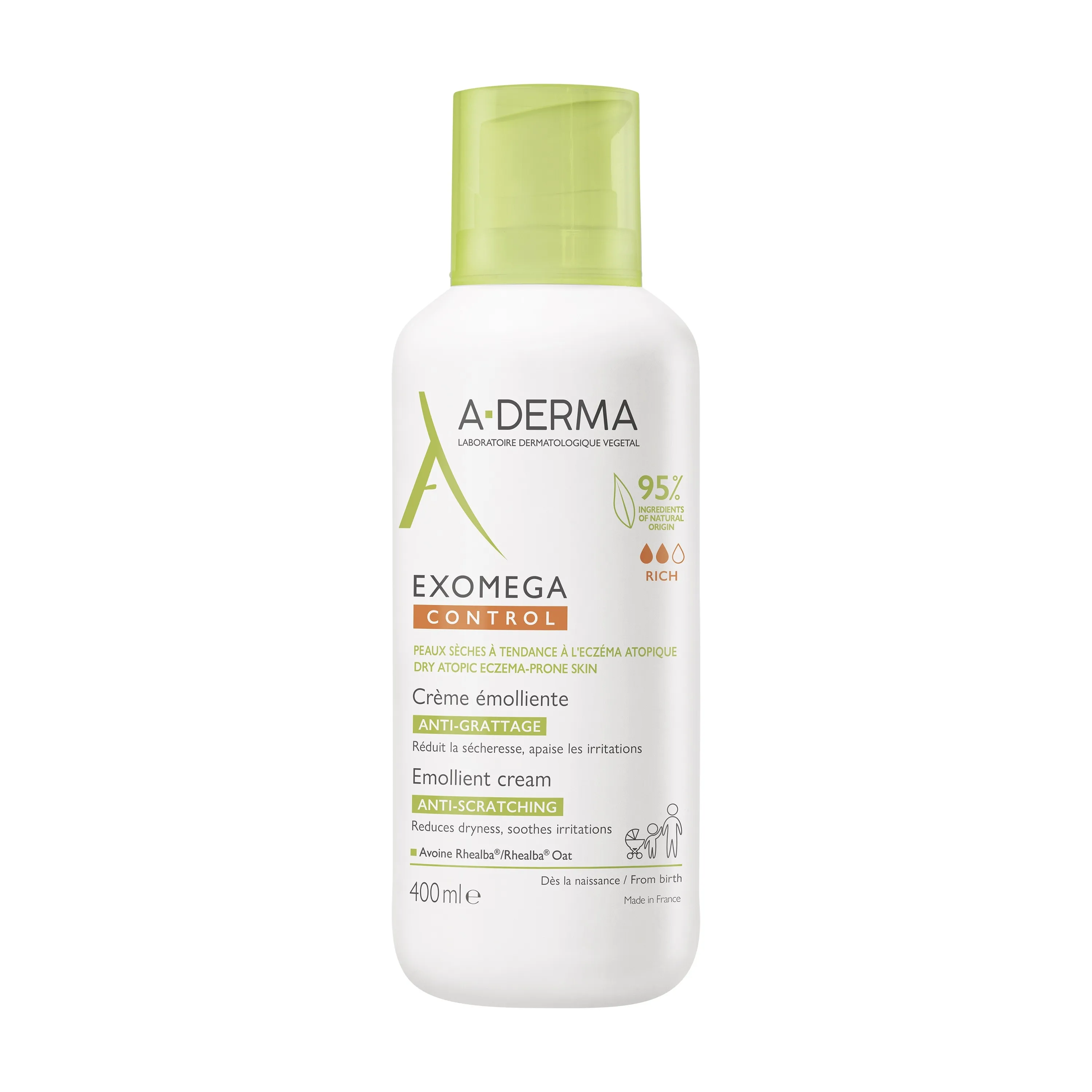 A-DERMA EXOMEGA CONTROL KREEM ATOOPILISELE NAHALE 400ML - Tootepilt 2