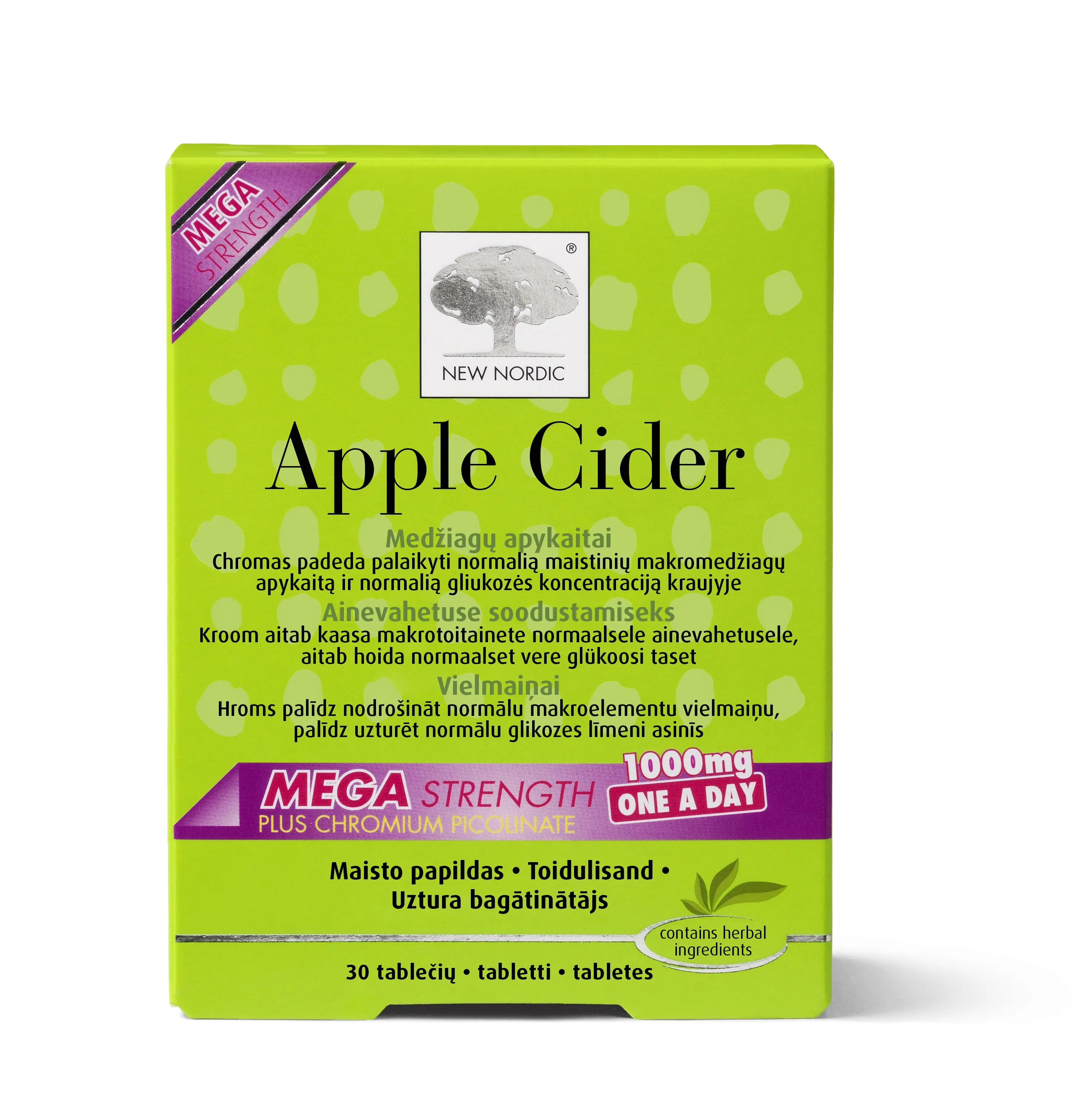 NEW NORDIC APPLE CIDER MEGA TBL 1000MG N30 - Tootepilt 