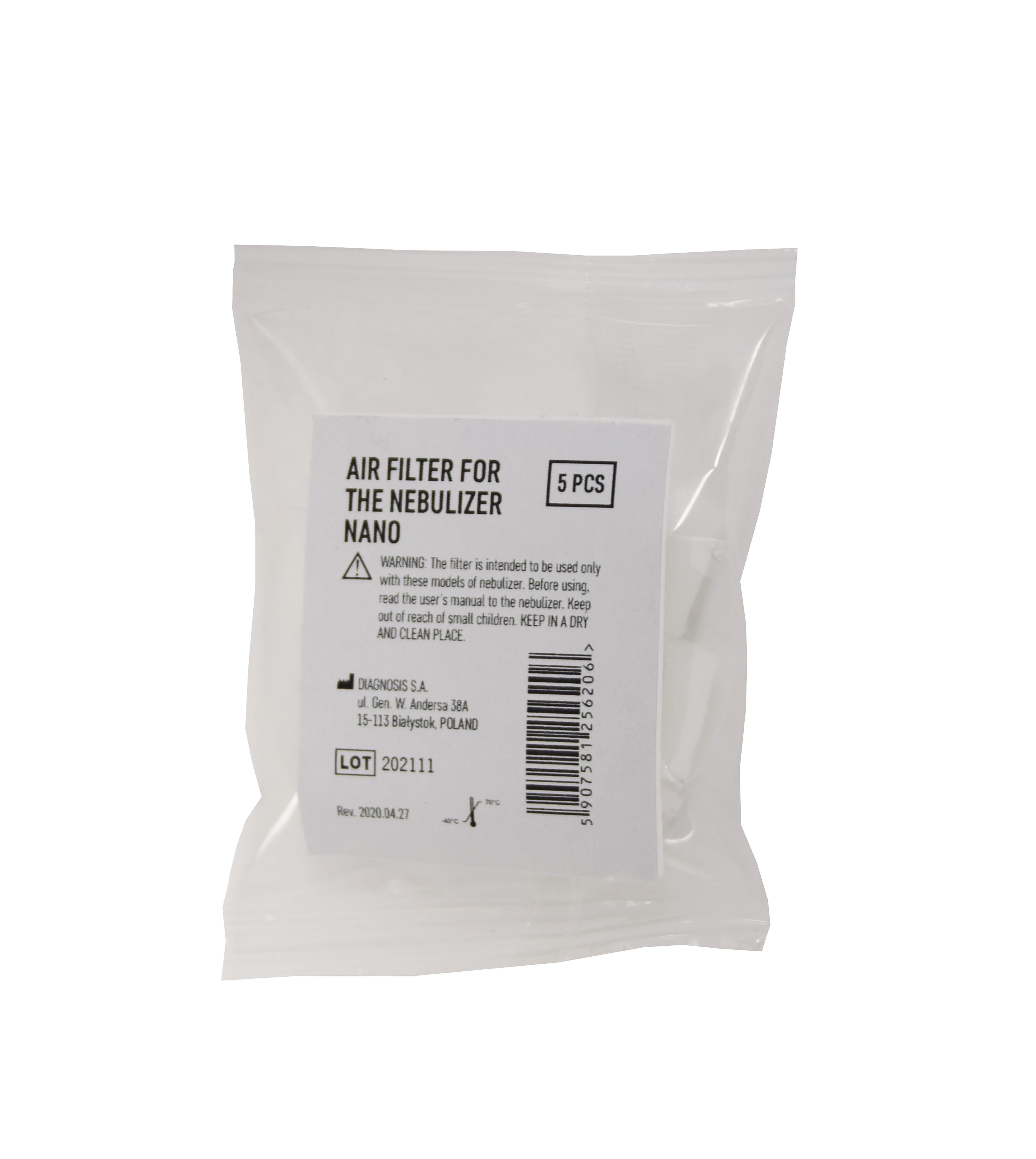 KOMPRESSOR-NEBULISAATOR DIAGNOSTIC NANO FILTRID N5 - Tootepilt 