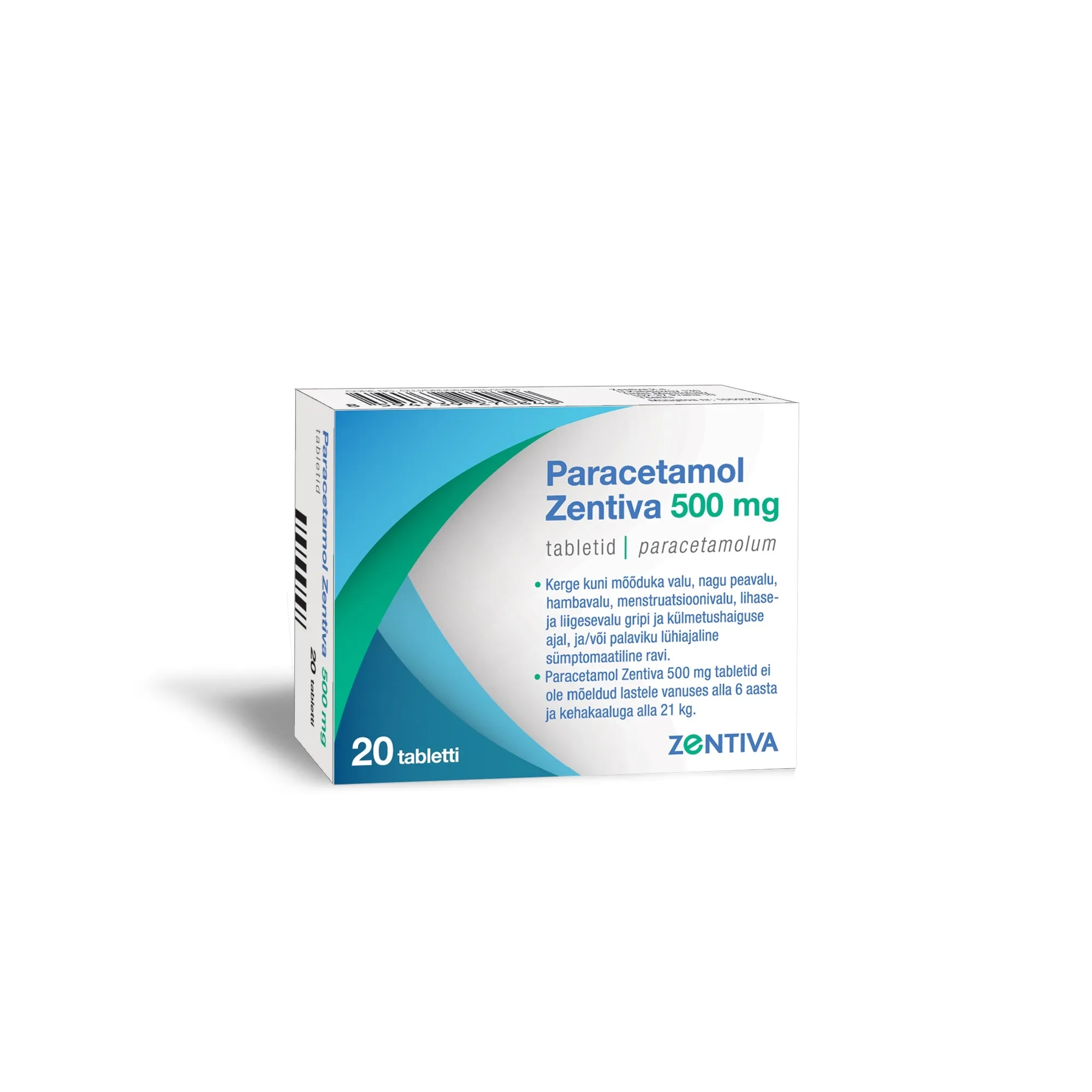 PARACETAMOL ZENTIVA TBL 500MG N20 - Tootepilt 