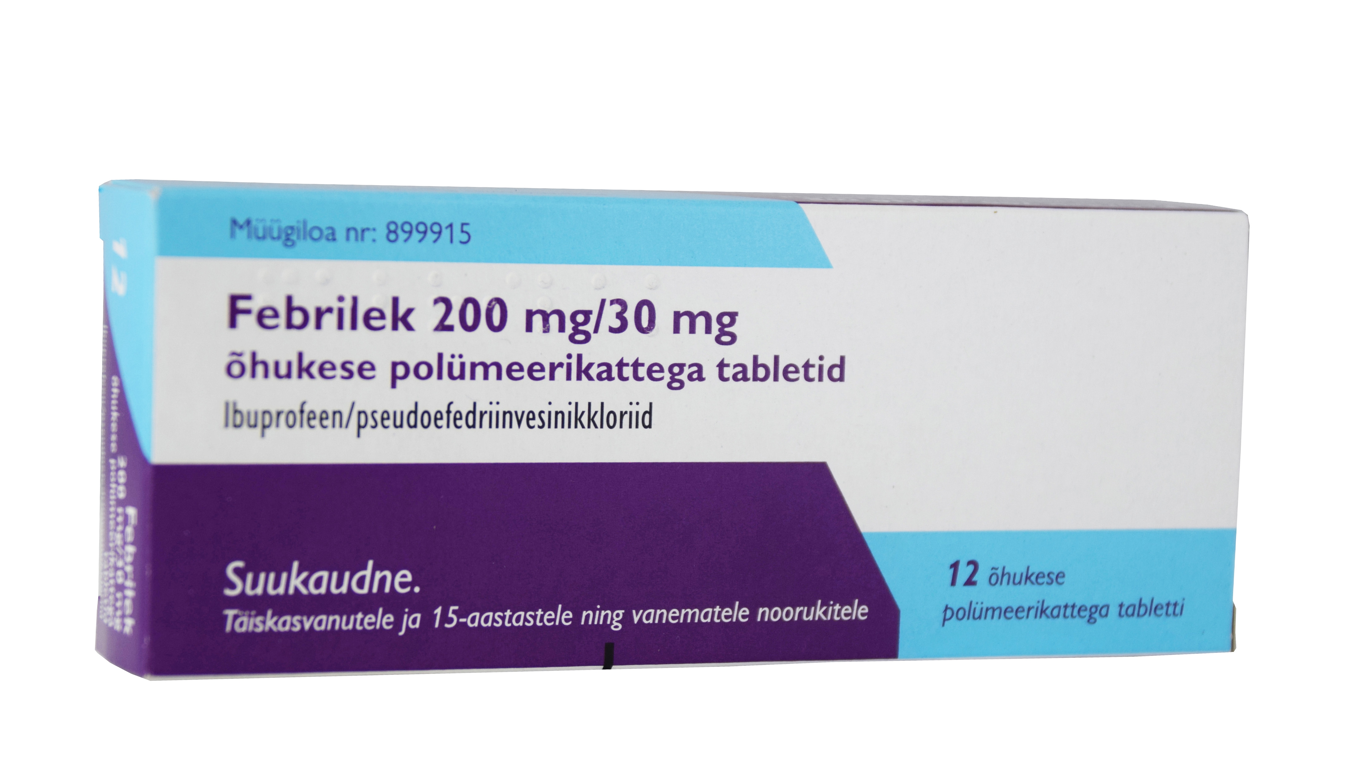 FEBRILEK TBL 200MG+30MG N12 - Tootepilt 
