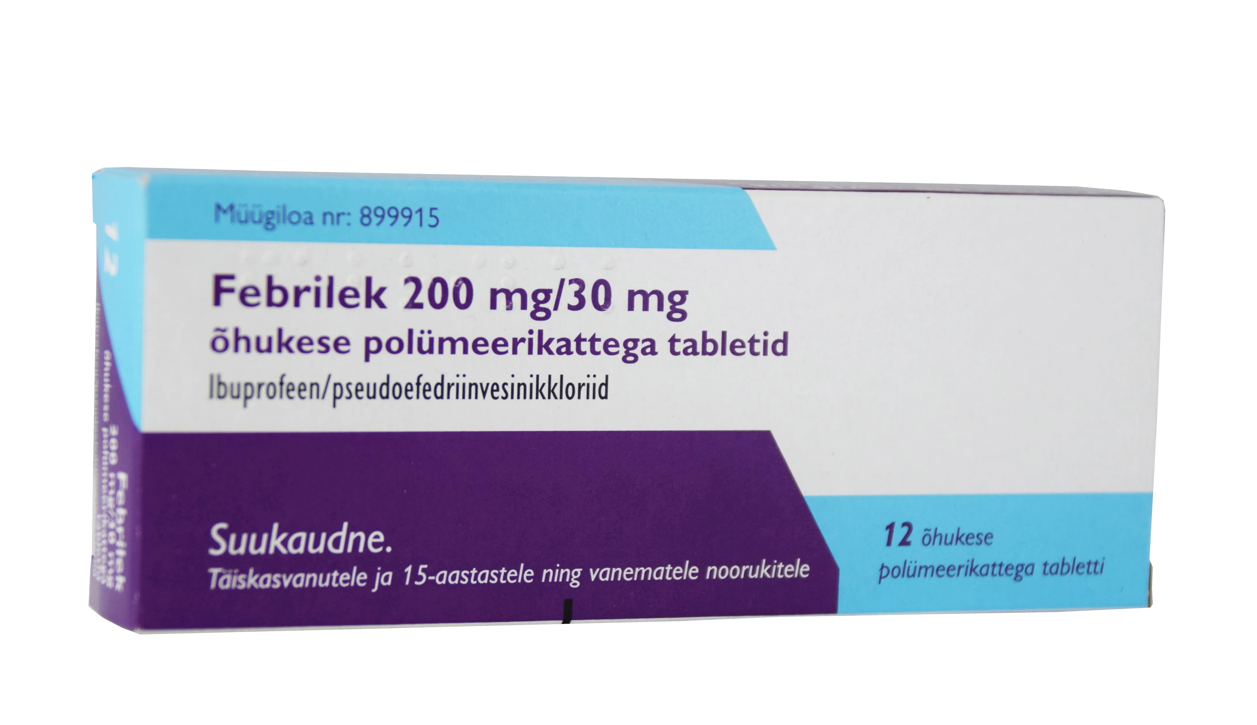 FEBRILEK TBL 200MG+30MG N12 - Tootepilt 