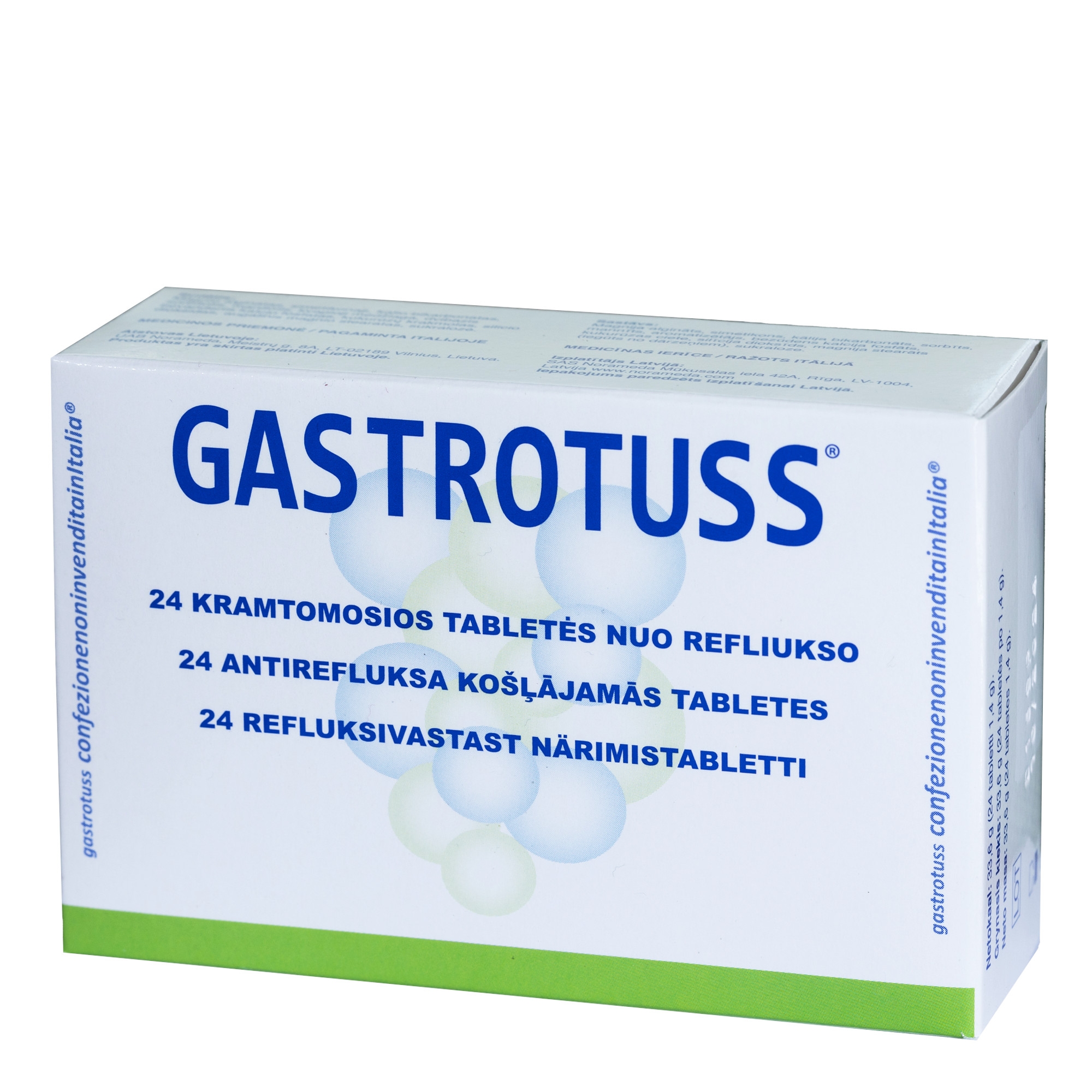 GASTROTUSS REFLUKSIVASTASED NÄRIMISTABLETID N24 - Tootepilt 