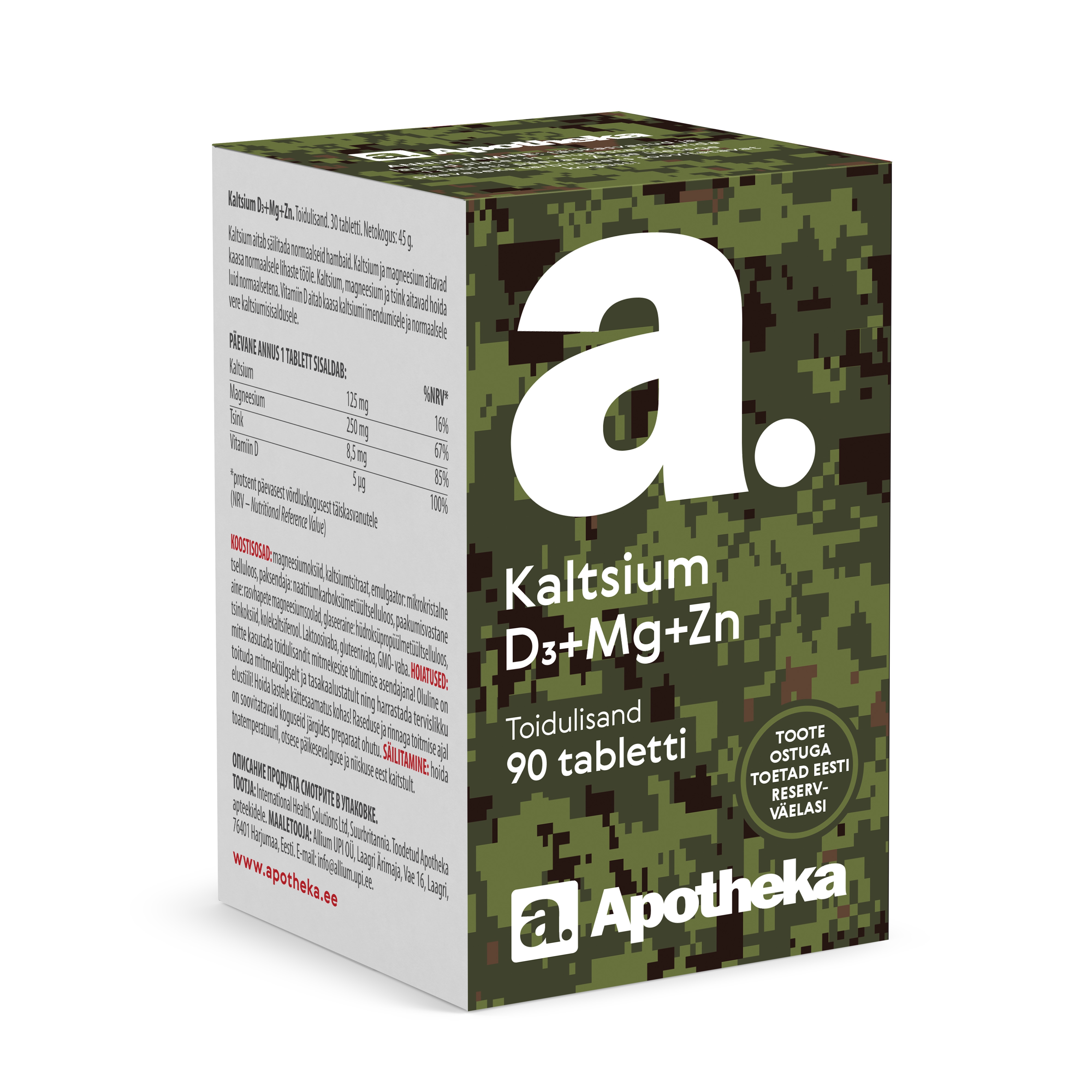 A. KALTSIUM+D3+MG+ZN TABLETID N90 - Tootepilt 2