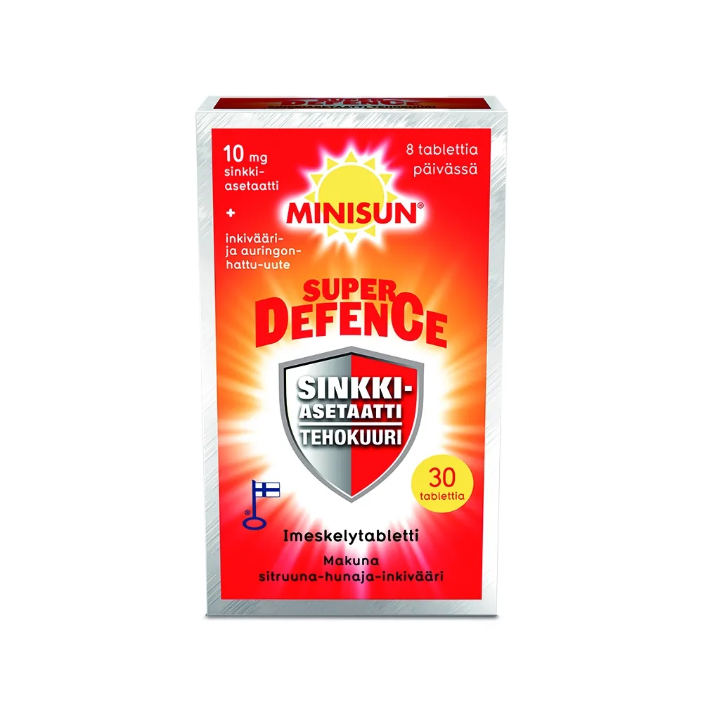 MINISUN SUPER DEFENCE ZN+ECHINACEA+INGVER NÄRIMISTBL N30 - Tootepilt 