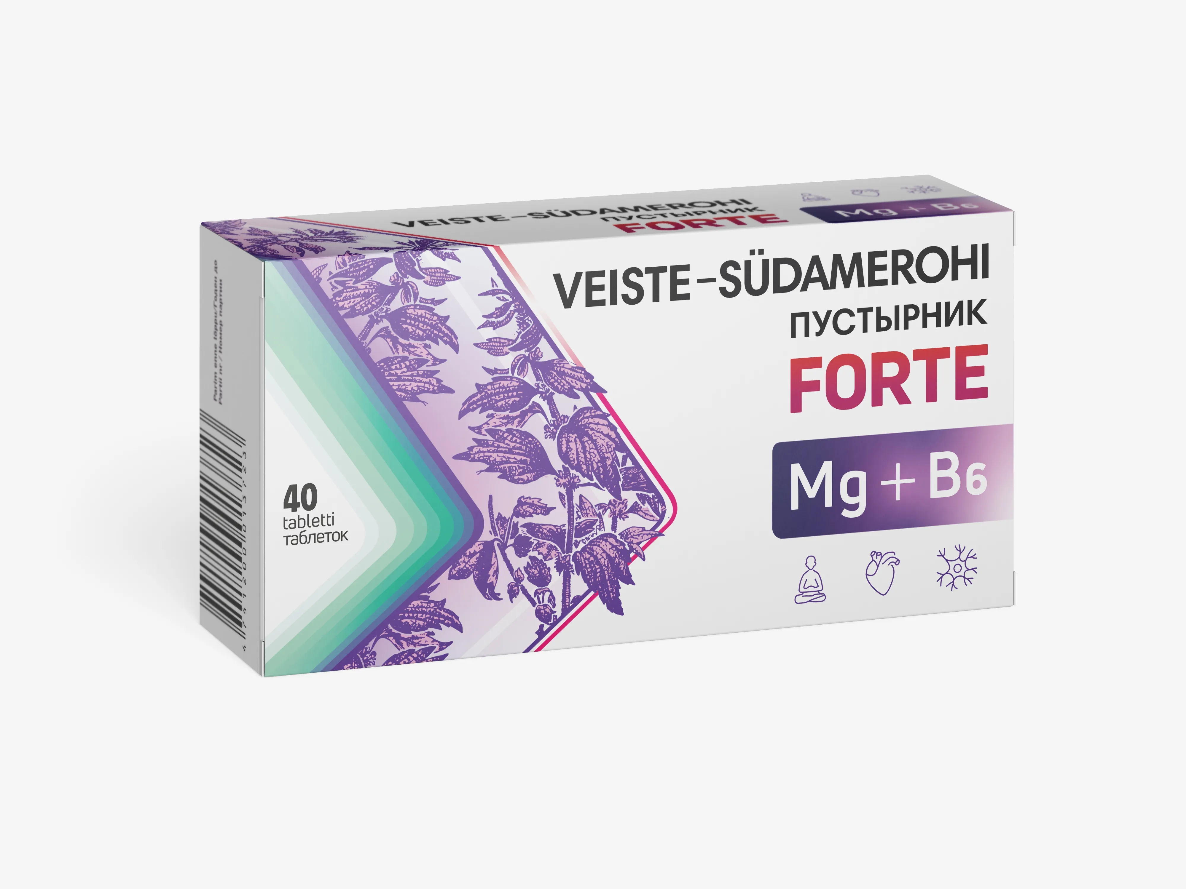 VEISTE-SÜDAMEROHI FORTE+MG+B6 TBL N40 - Tootepilt 