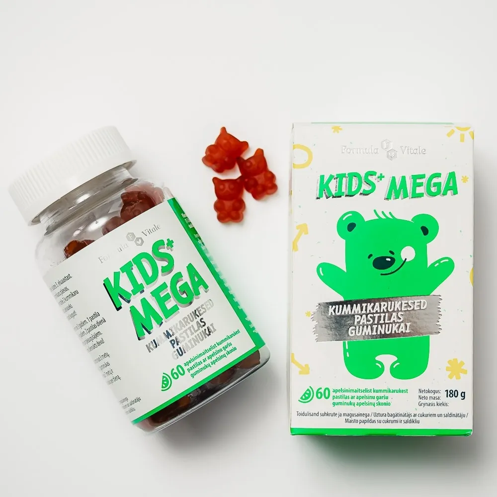 FORMULA VITALE KIDS+ MEGA KUMMIKARUKESED N60 - Tootepilt 1