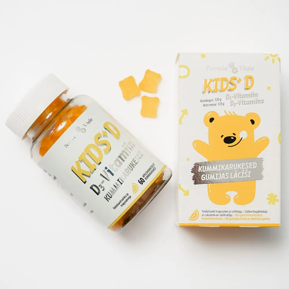 FORMULA VITALE KIDS+ D 20MCG KUMMIKARUKESED N60 - Tootepilt 1