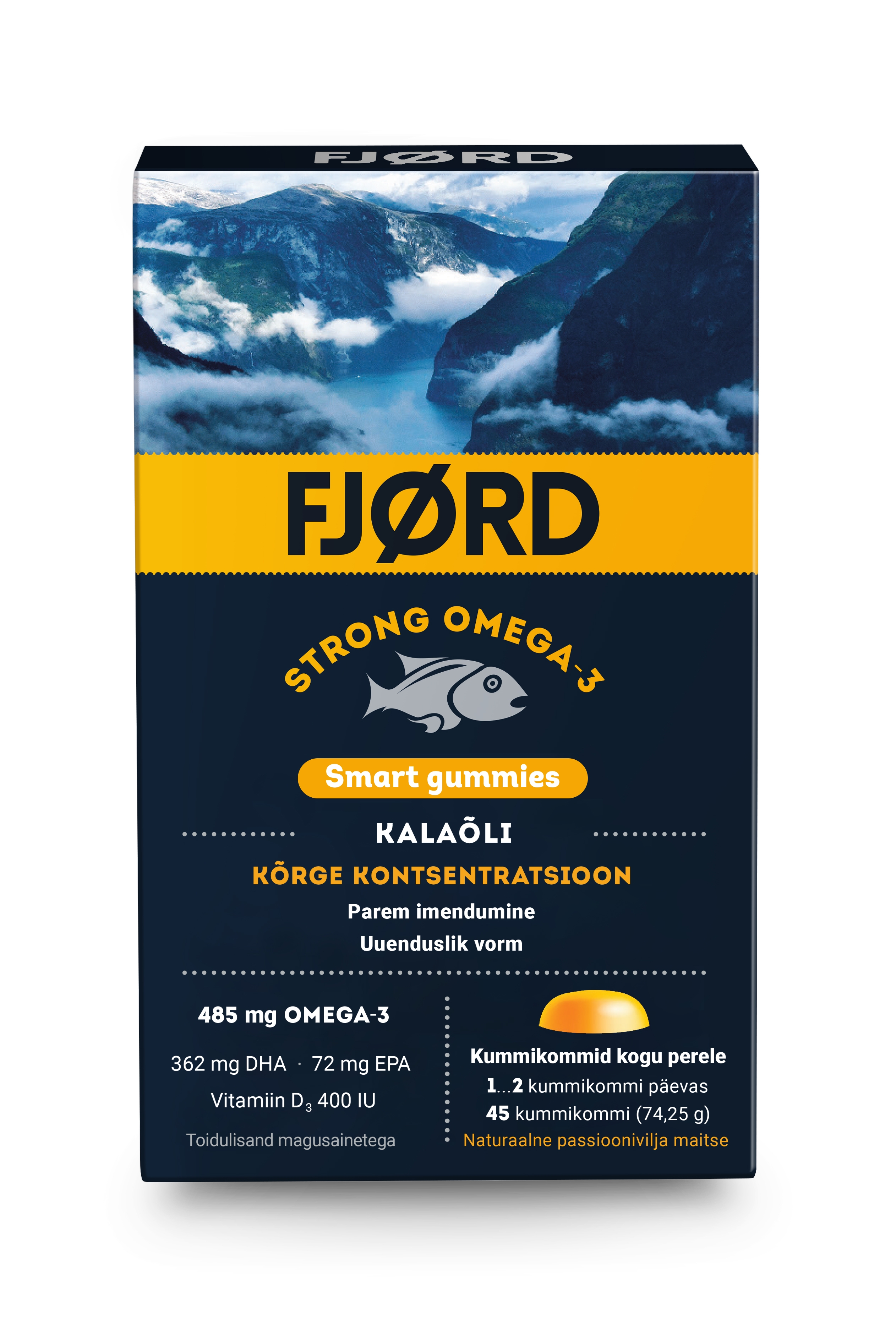 FJORD STRONG KALAÕLI OMEGA-3 KUMMIKOMMID N45 - Tootepilt 