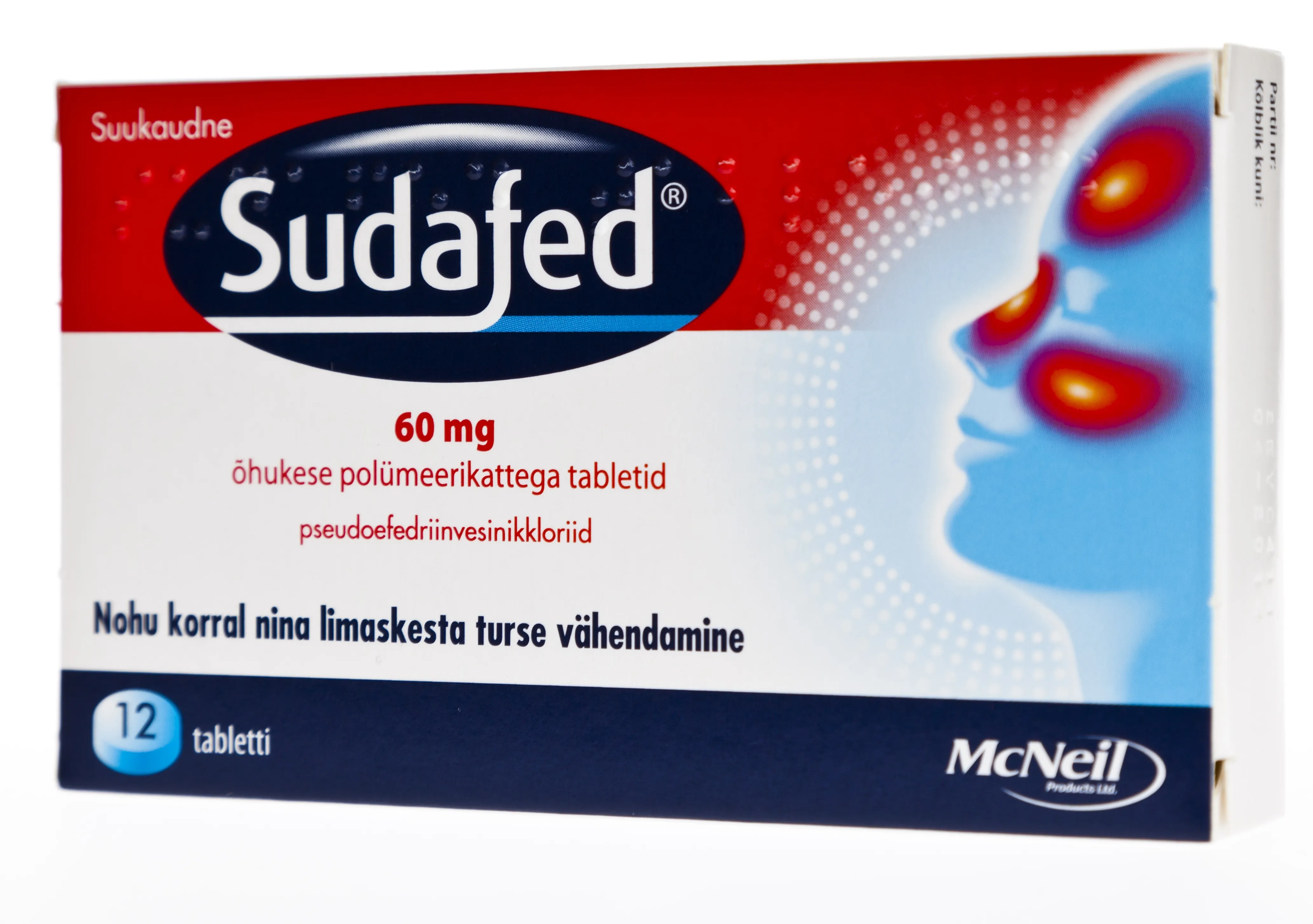 SUDAFED TBL 60MG N12 - Tootepilt 