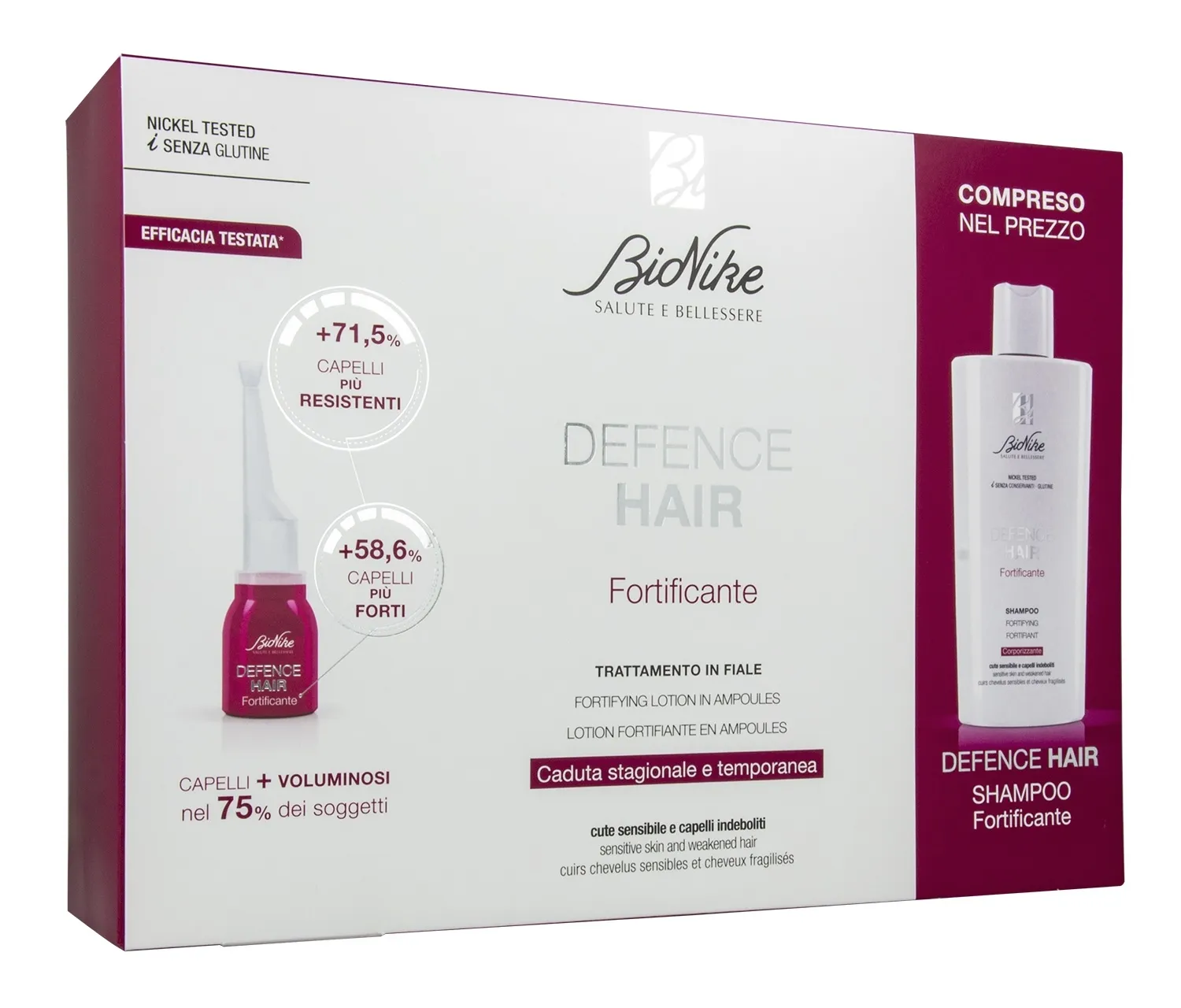 BIONIKE HAIR AMPULLID N21*6ML+SHAMPOON 200ML TUGEVDAVAD - Tootepilt 