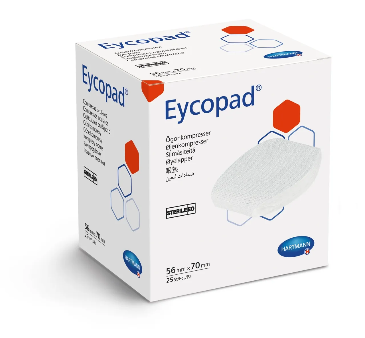 EYCOPAD SILMASIDE STERIILNE 56X70MM N25 - Tootepilt 