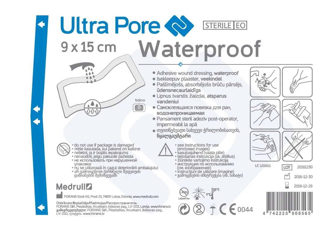 ISEKLEEPUV PLAASTER VEEKINDEL ULTRA PORE 9X15CM (MEDRULL) - Tootepilt 