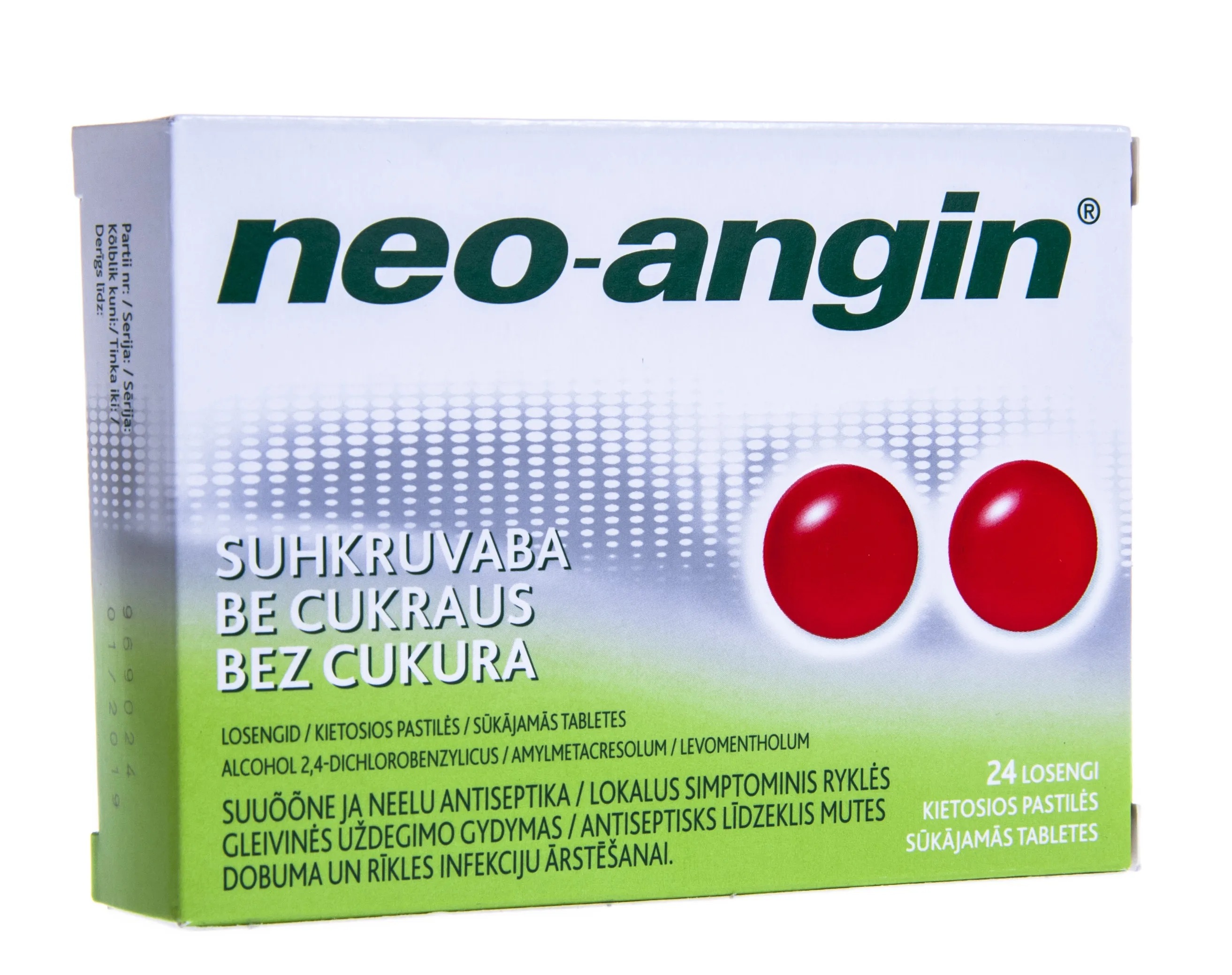 NEO-ANGIN SUHKRUVABA LOSENG 0,6MG+1,2MG+5,72MG N24 - Tootepilt 
